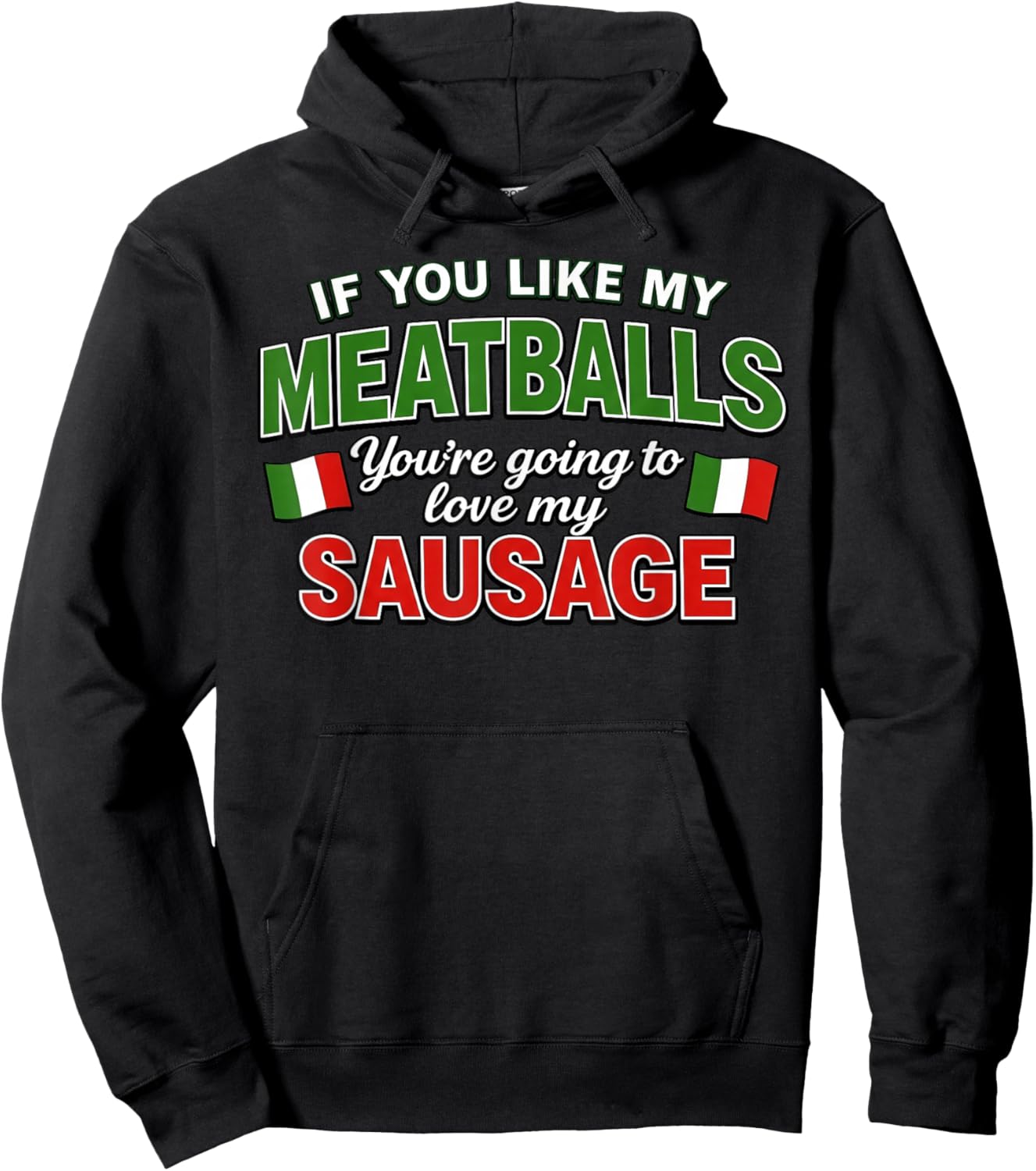 Like My Meatballs Love My Sausage Funny Cooking Hoodie - Hoodie | Black