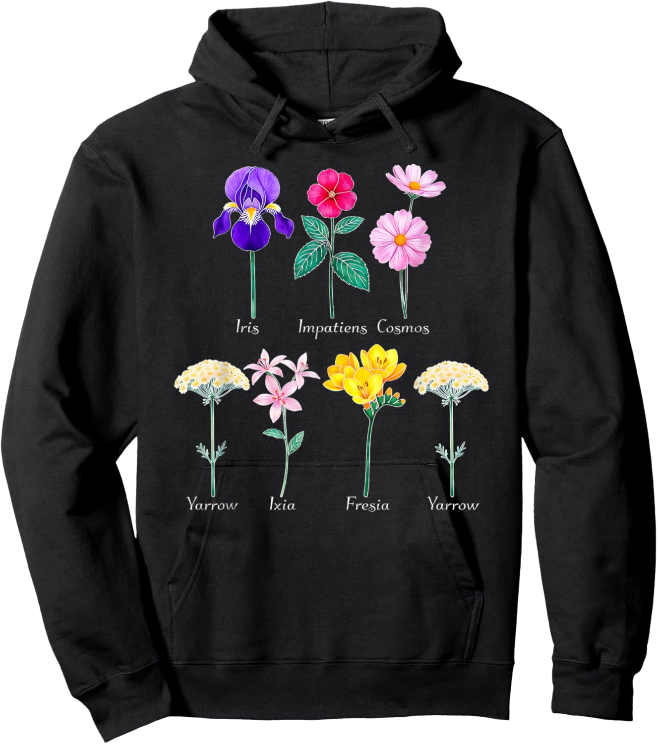 Subtle IICYIFY Floral Graphic Flower Hidden smut Message Hoodie - Hoodie | Black