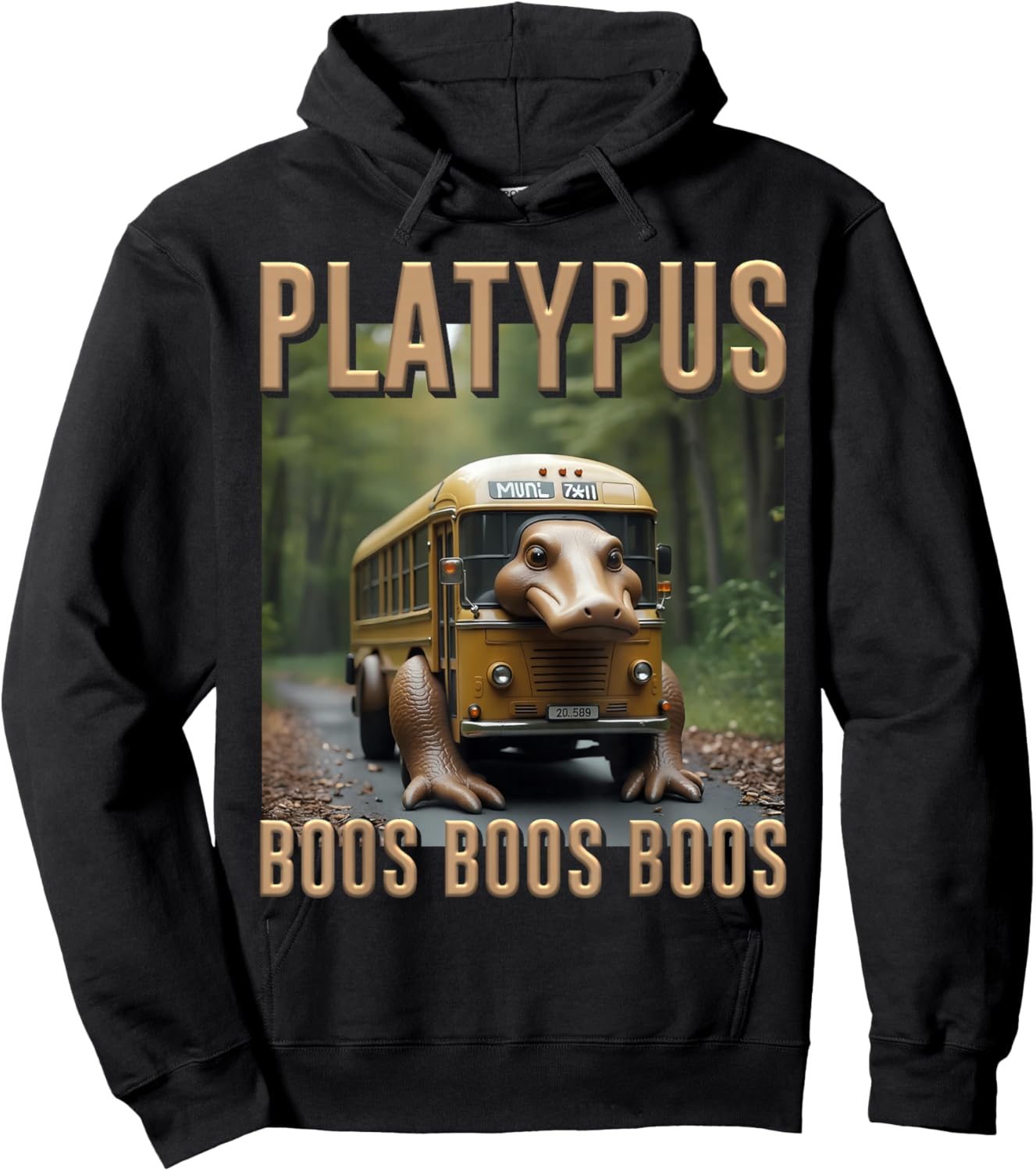 Hilarious Kids Boys Weird Meme AI Game Platypus Boos Boos Hoodie - Hoodie | Black