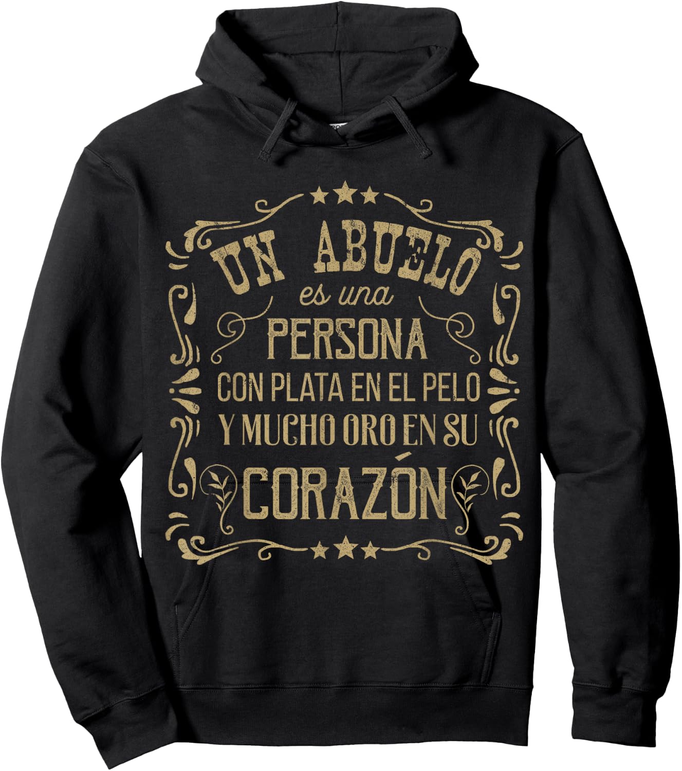 Abuelo Golden Heart Grandpa Shirt Abuelo Gifts in Spanish Hoodie - Hoodie | Black