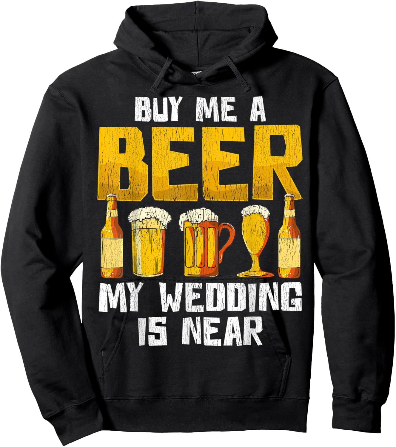 Beer Engagement Funny Apparel Gift Almost Married Hoodie - Hoodie | Black