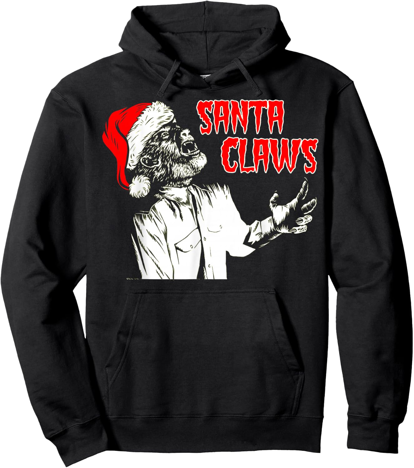 Universal Monsters Werewolf Santa Claws Hoodie - Hoodie | Black
