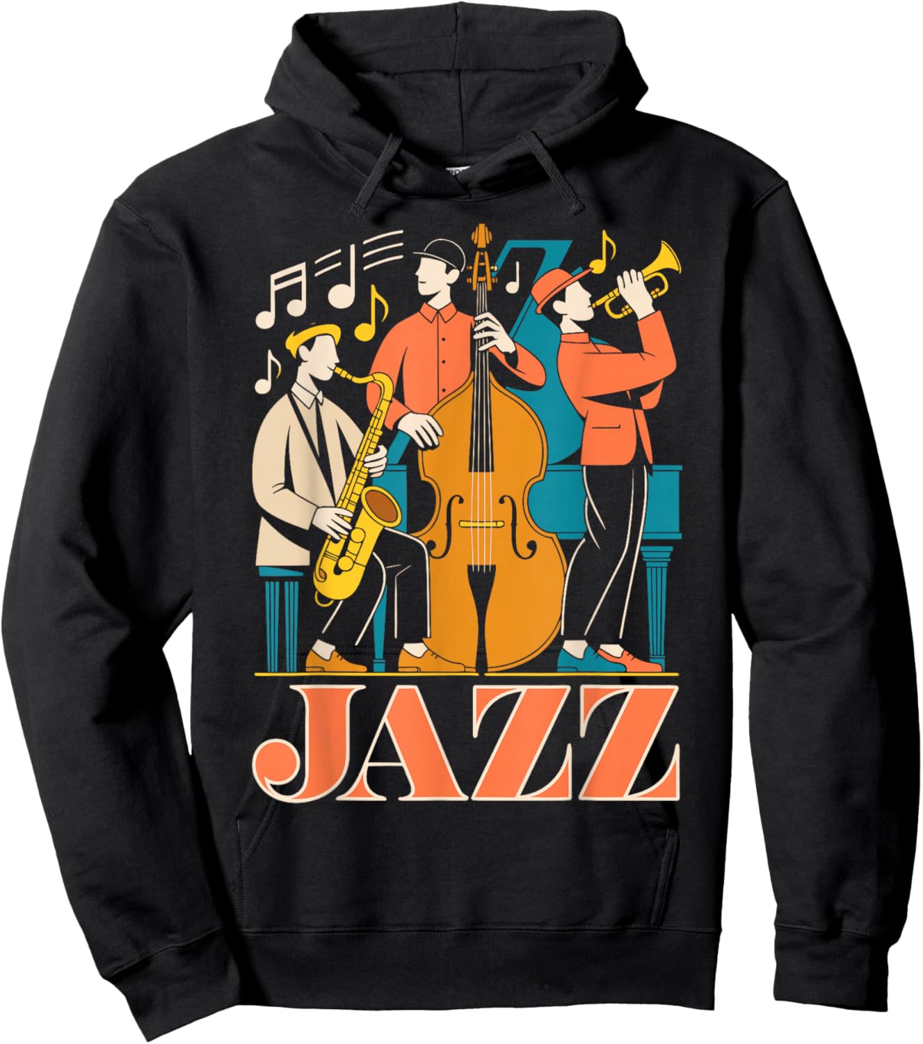 Jazz Trio Musician Play Jazz Hoodie - Hoodie | Black
