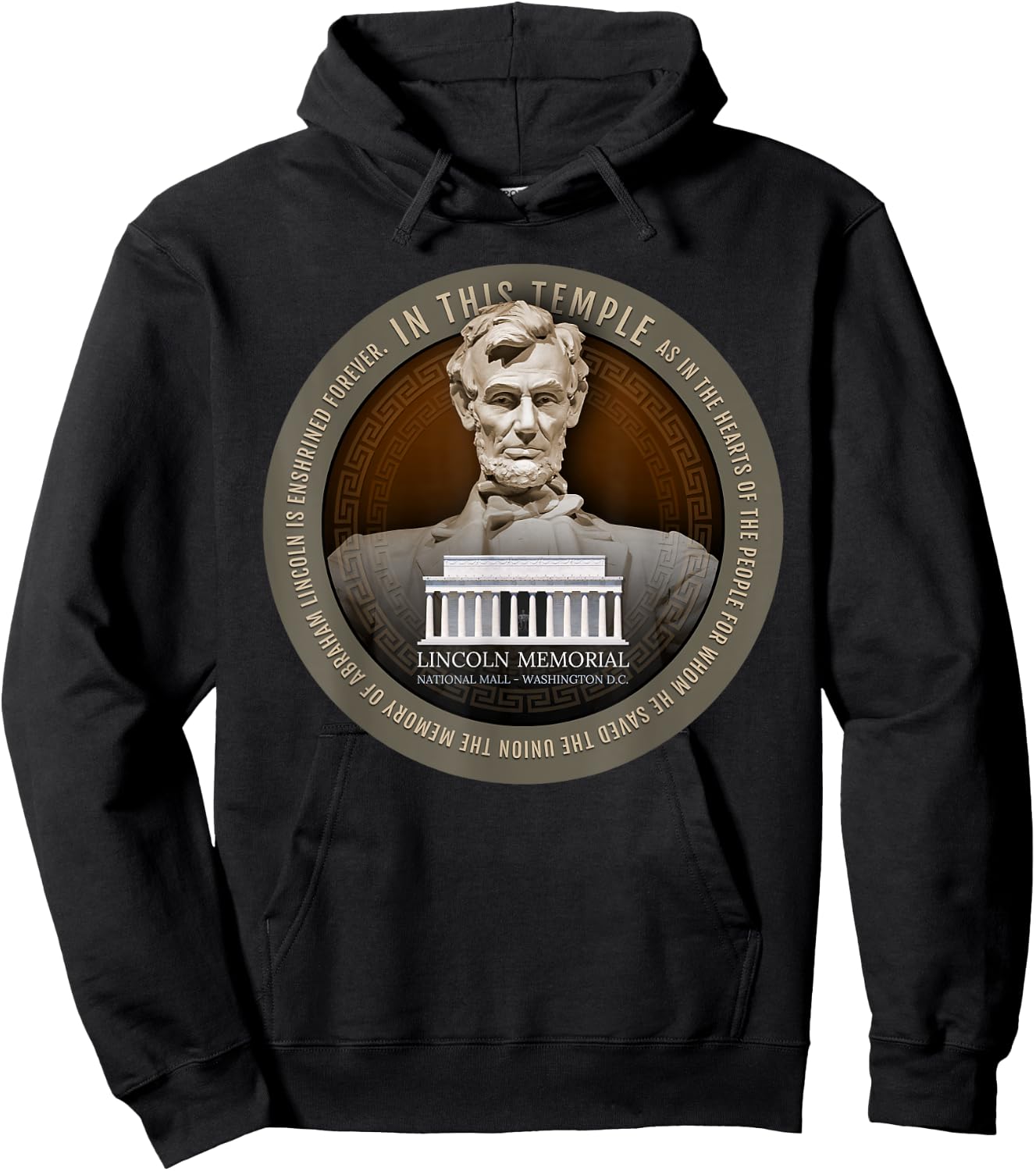 Abraham Abe Lincoln Memorial National Mall Washington D.C. Hoodie - Hoodie | Black