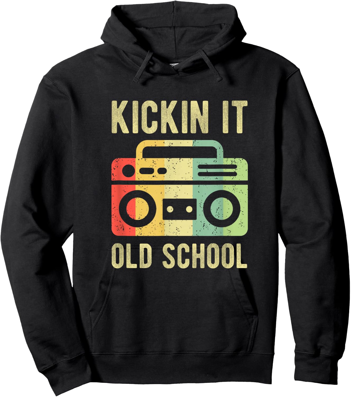 Kickin It Old School 80s 90s Retro Music Hoodie - Hoodie | Black