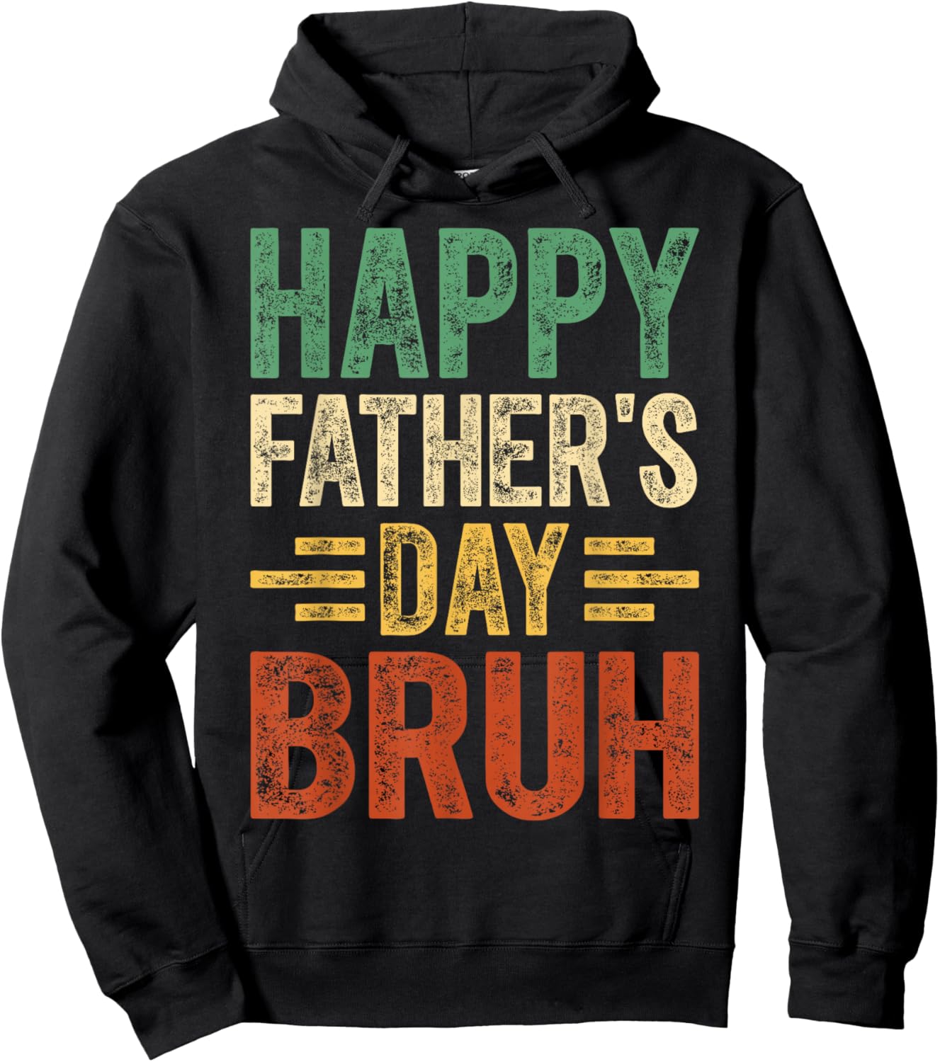 Retro Vintage Happy Father's Day Bruh Women kids Hoodie - Hoodie | Black