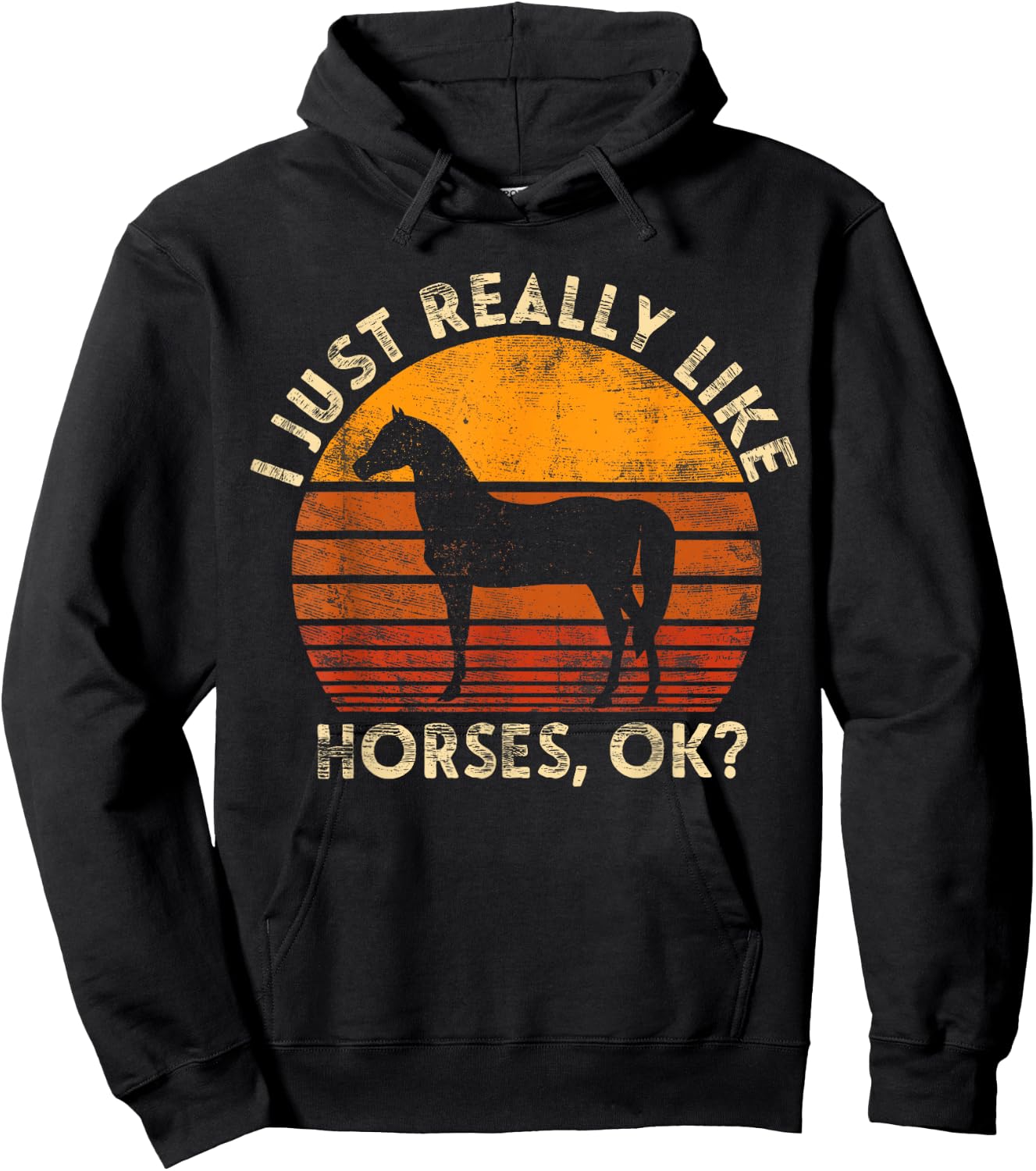 I Just Really Like Horse Horseback Riding Equestrian Hoodie - Hoodie | Black
