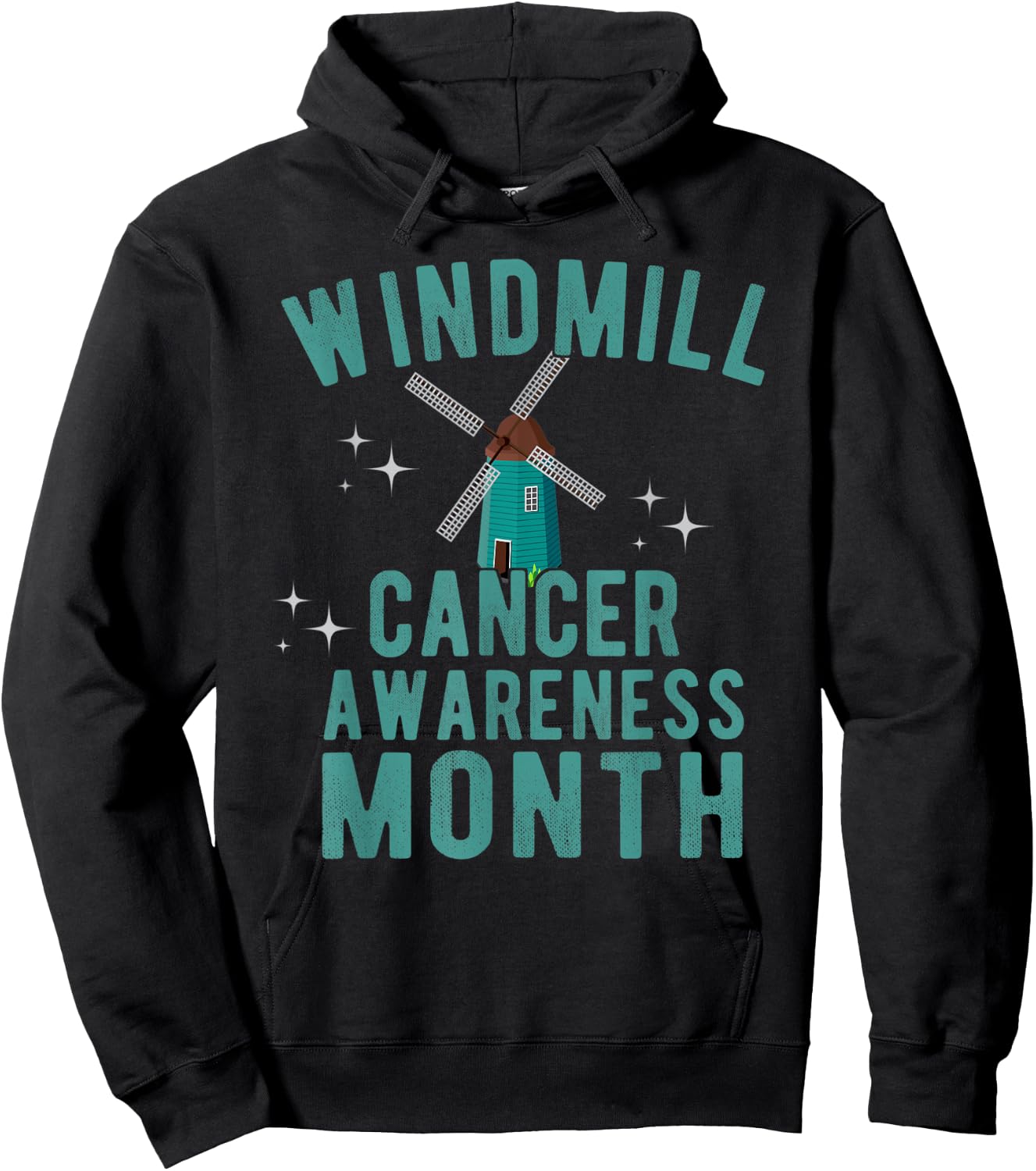 Windmill Cancer Awareness Month Parody Wind Turbines Noise Hoodie - Hoodie | Black