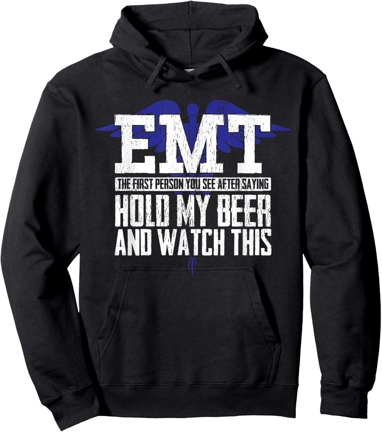 EMT Funny Pun Sarcastic Joke for First Responders Paramedics Hoodie - Hoodie | Black