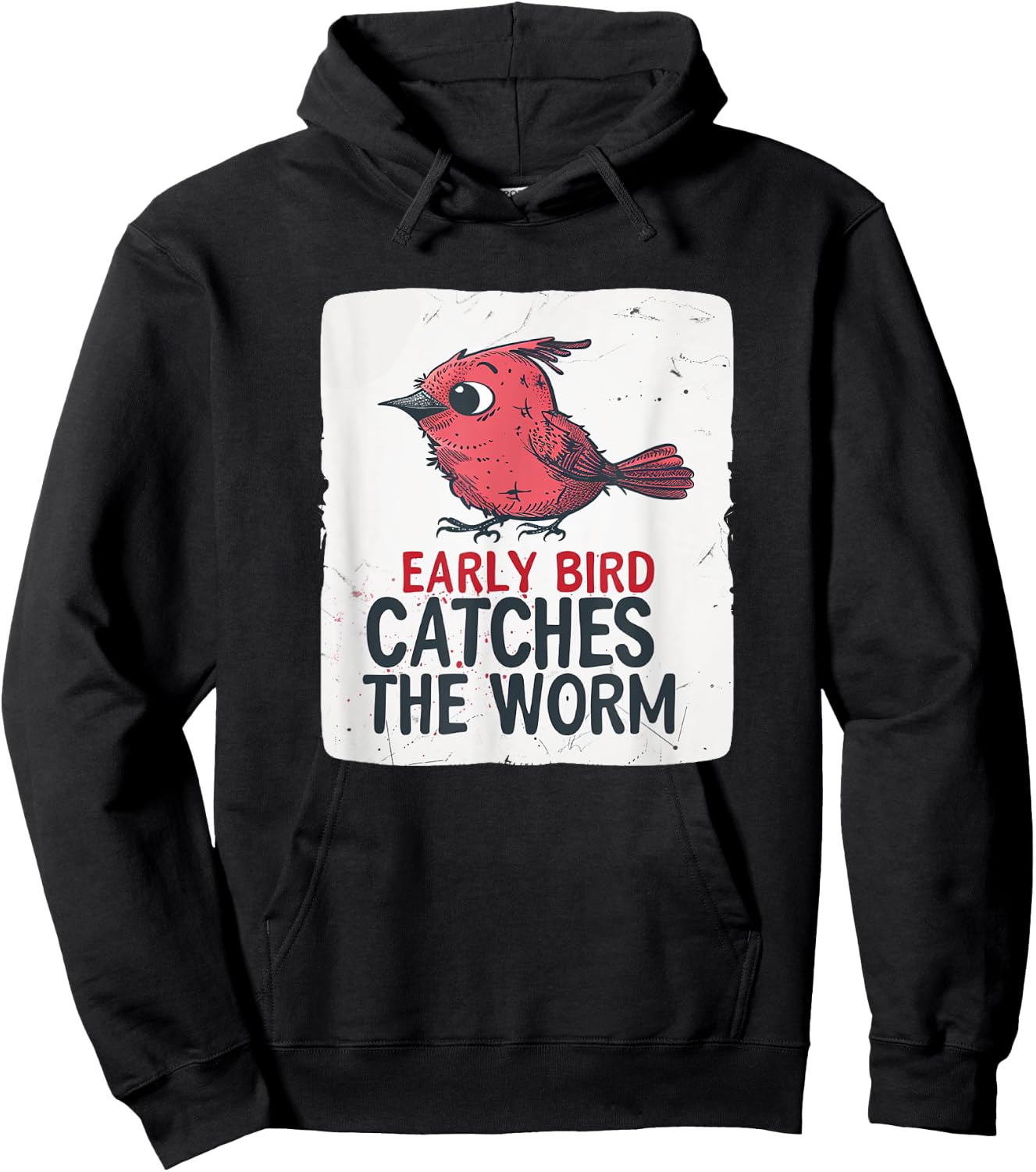 Funny Red Early Bird Costume for Worm Idiom Speech Lovers Hoodie - Hoodie | Black