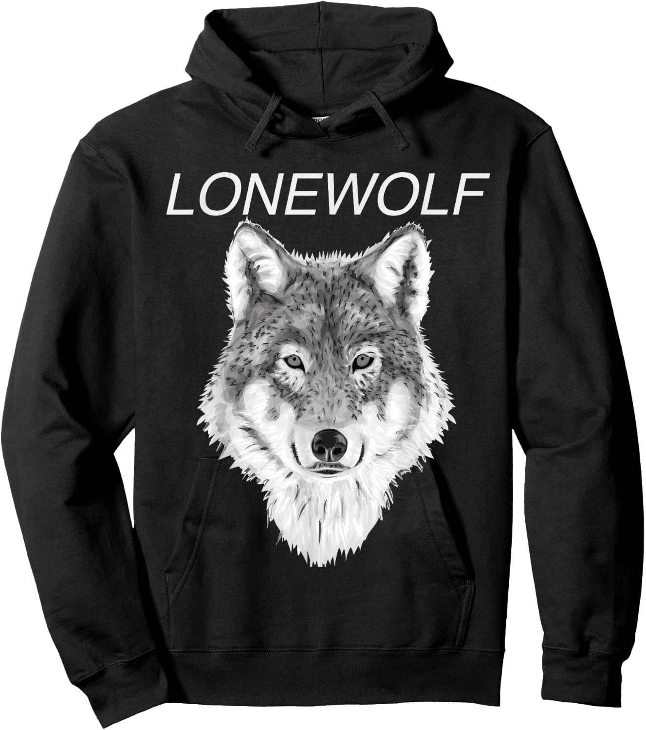 Lone Wolf T Shirt Hoodie - Hoodie | Black