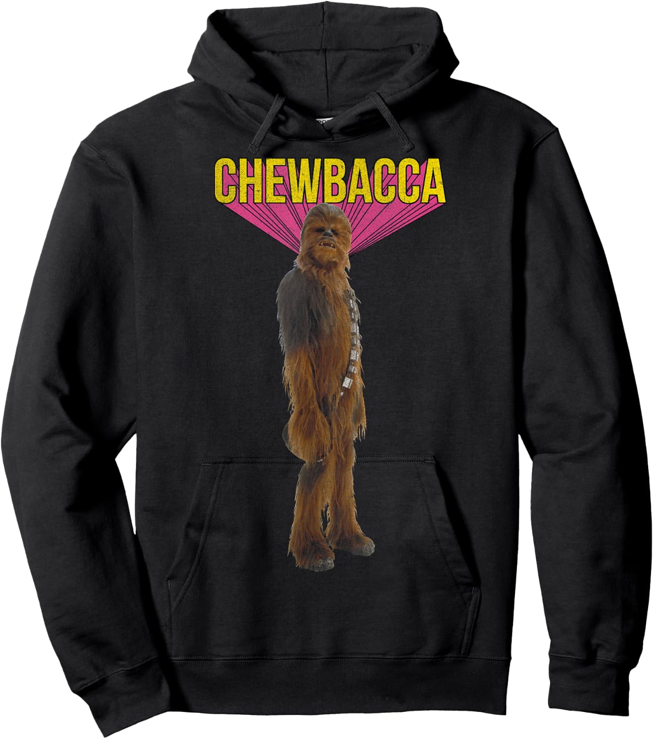 Star Wars Chewbacca Retro In Your Face Burst Graphic Hoodie - Hoodie | Black