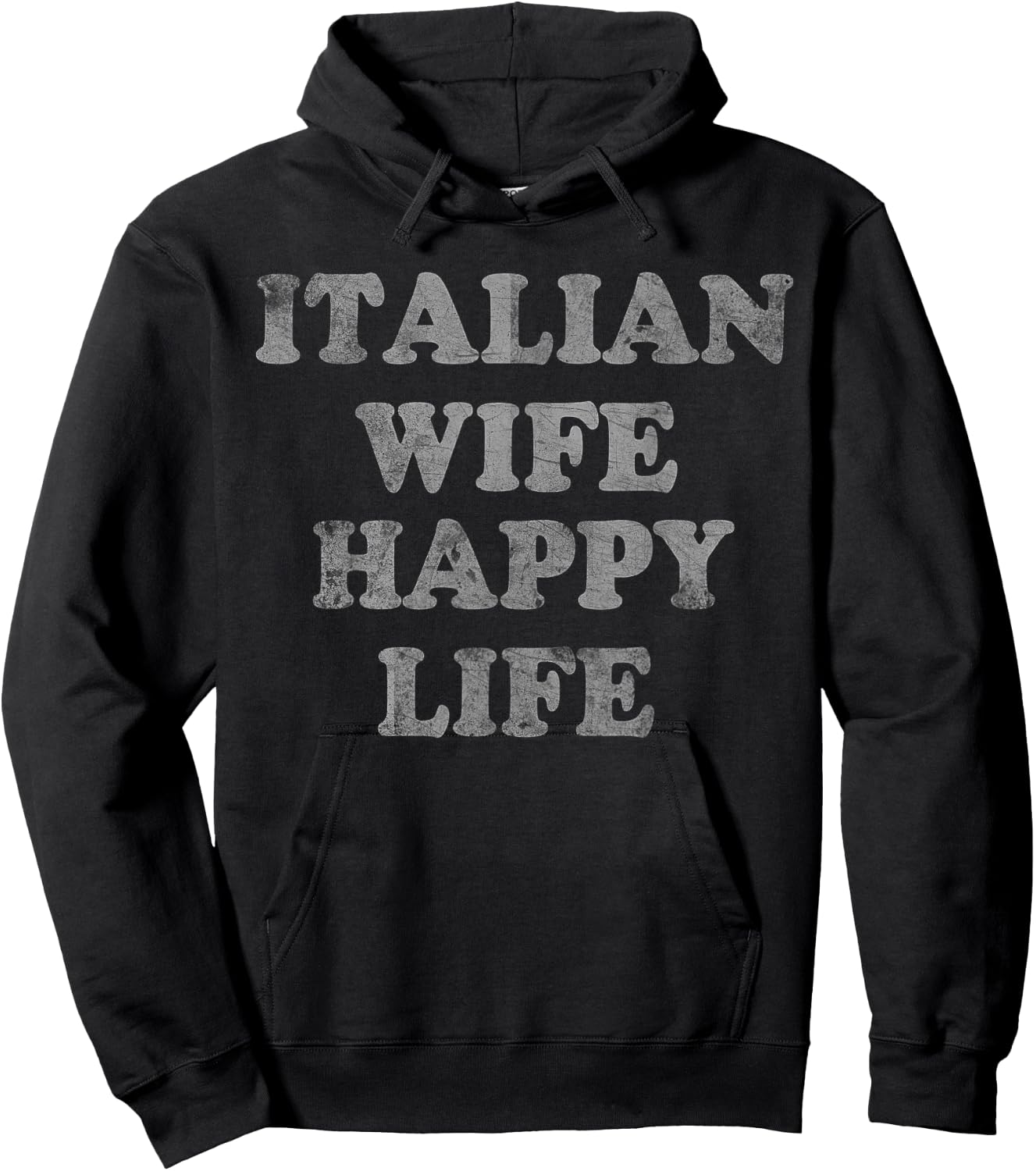 Italian Wife Happy Life Married Couples Italia Italy Hoodie - Hoodie | Black