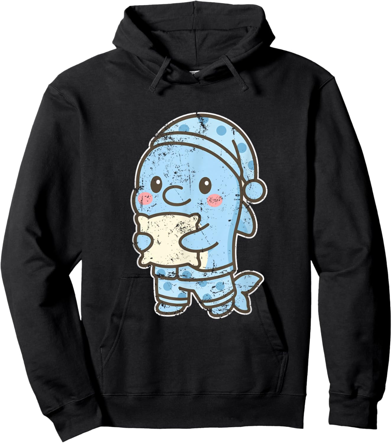 Cute Dolphin in Pajamas Hoodie - Hoodie | Black