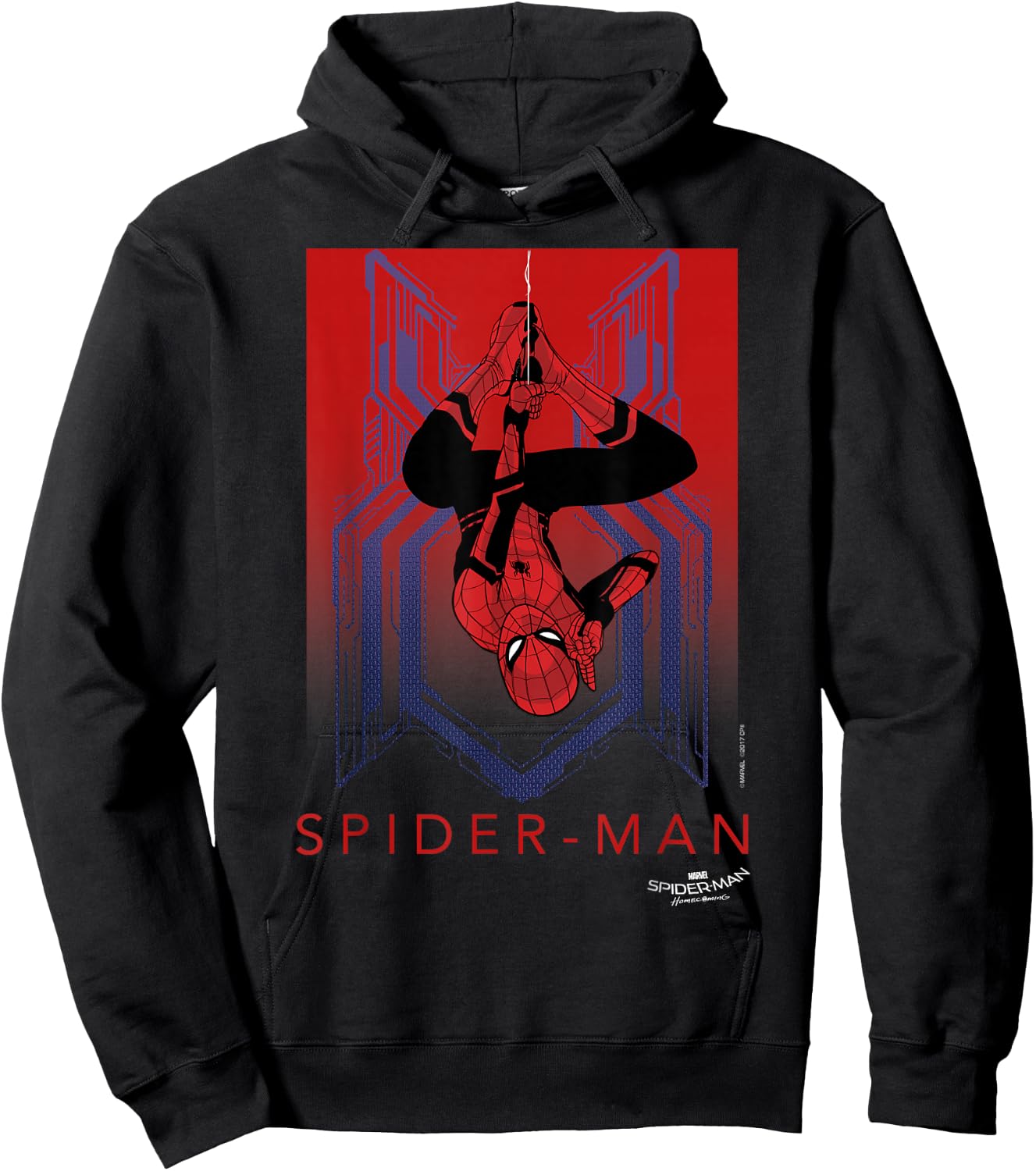 Marvel Spider-Man Homecoming Hanging Upside Down Hoodie - Hoodie | Black