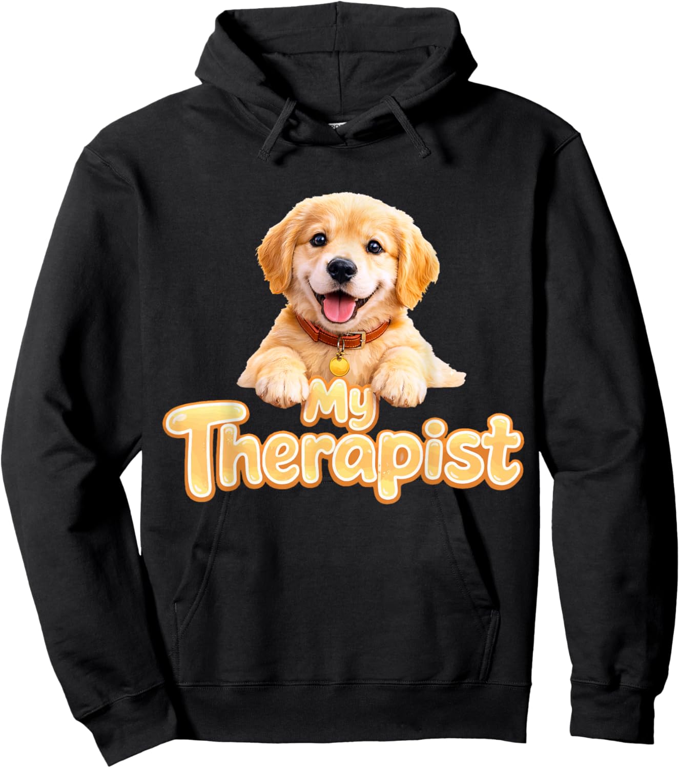 Golden Retriever My Therapist Hoodie - Hoodie | Black