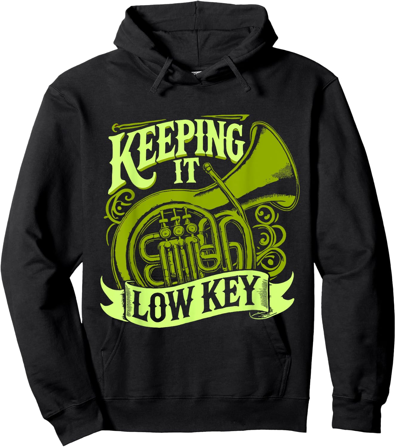 Tuba Player Keeping It Low Key Hoodie - Hoodie | Black