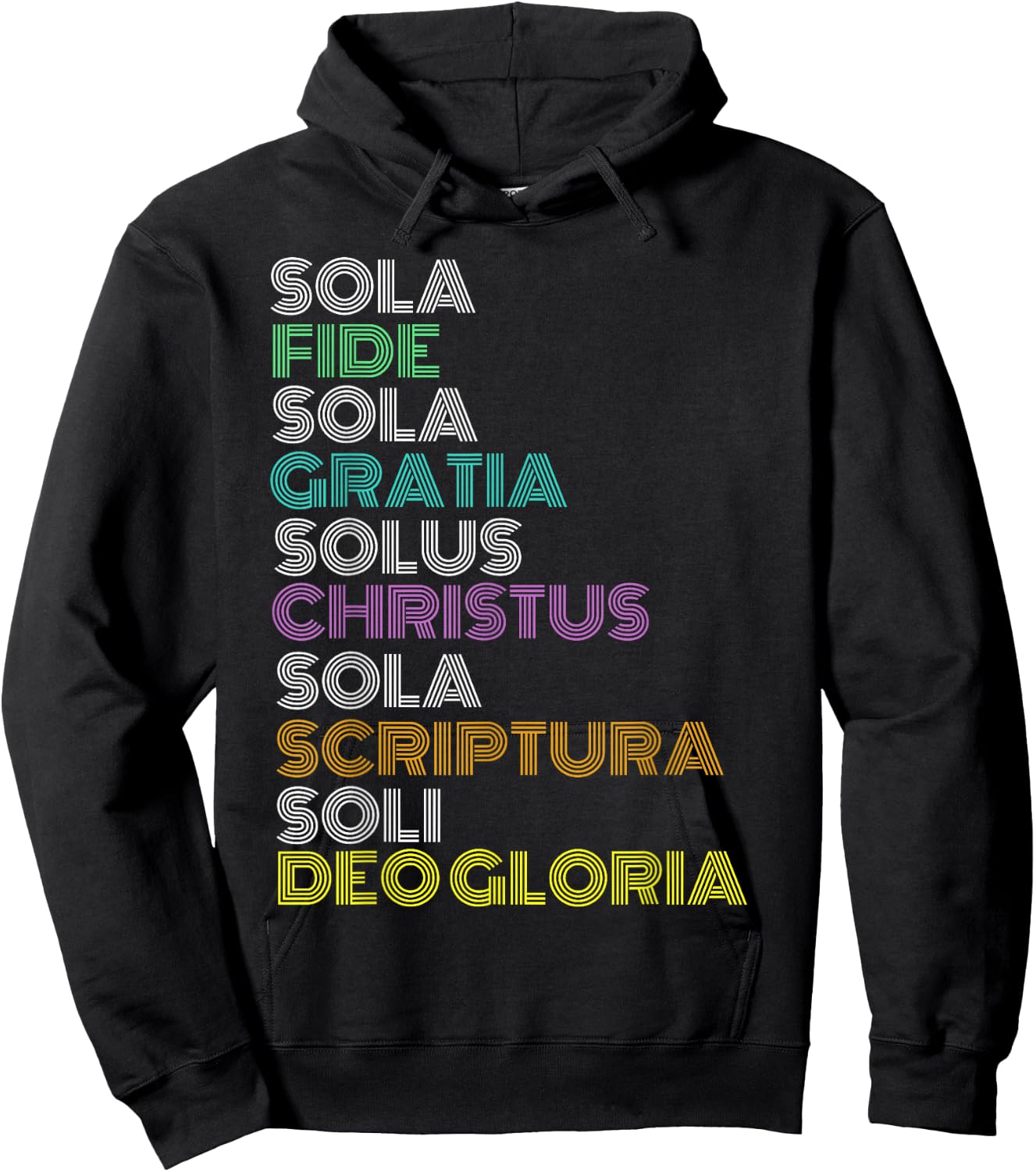 Reformed Christian Five 5 Solas Reformation Day Church Hoodie - Hoodie | Black