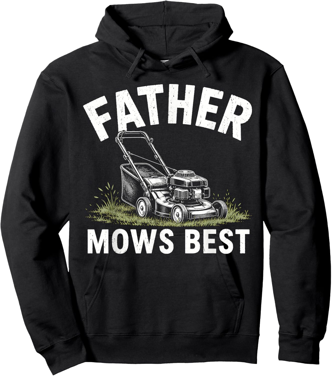 Father Mows Best Lawn Mower Funny Fathers Day Gardener Papa Hoodie - Hoodie | Black
