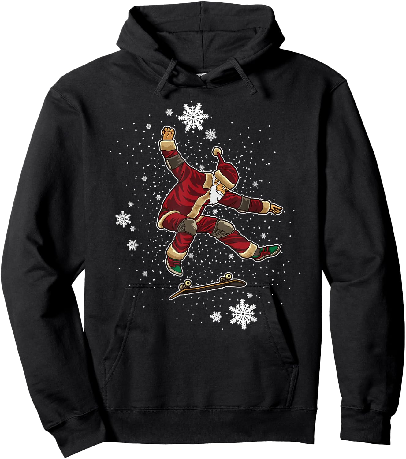 Skating Santa Claus - Skateboard For Xmas - Cool Santa Hoodie - Hoodie | Black