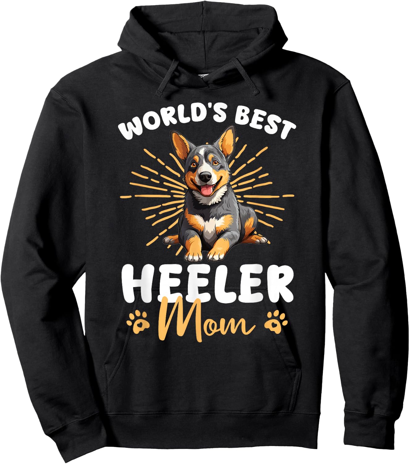 Australian Cattle Dog Groovy World's Best Heeler Mom Hoodie - Hoodie | Black