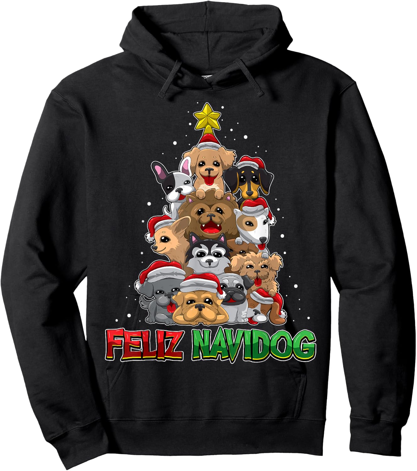 Feliz Navidog - Feliz Navidad - Christmas For Dog Lovers Men Women Kids Hoodie - Hoodie | Black