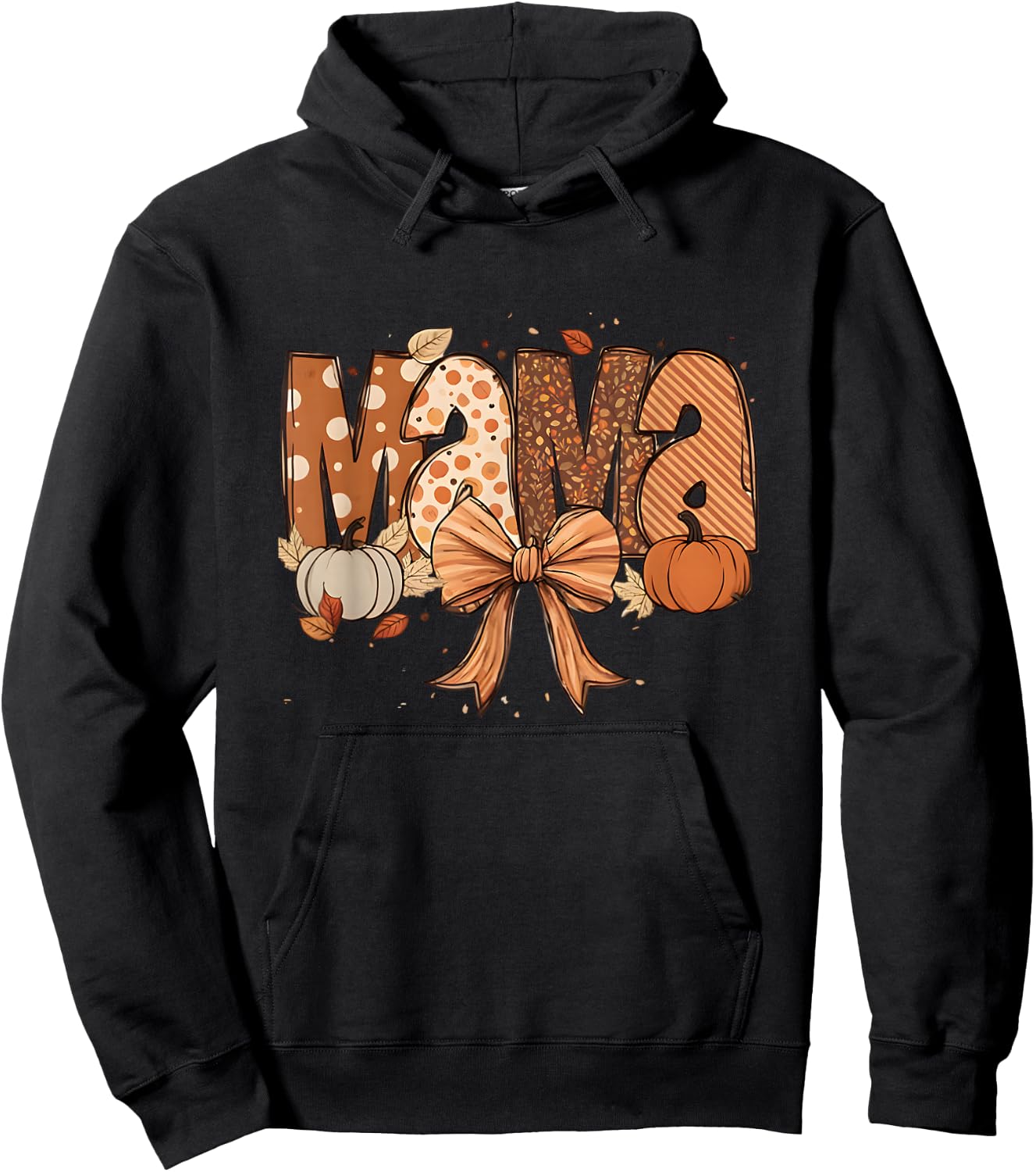 Fall Mama Autumn Coquette Pumpkin Vibes Mom Life Hoodie - Hoodie | Black
