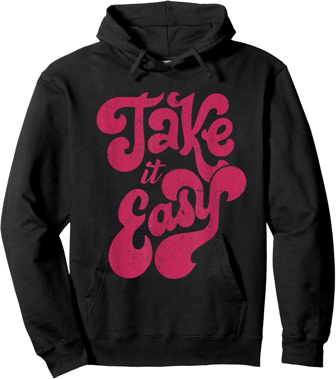 Retro Distressed 70s Take It Easy Hoodie - Hoodie | Black