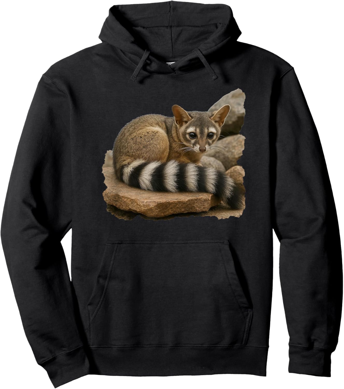 Animal Series. Ringtail. Hoodie - Hoodie | Black