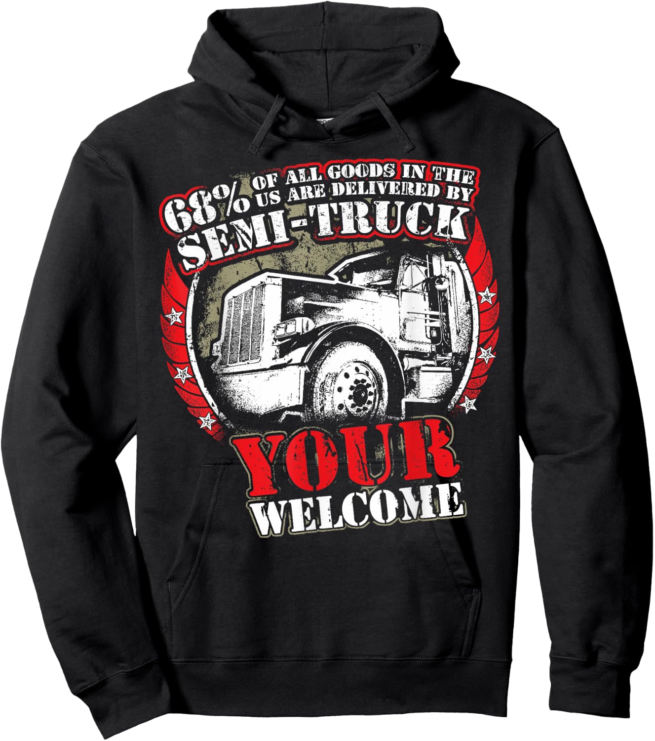 Semi Truck Driver Gift Professional Truckers Hoodie - Hoodie | Black