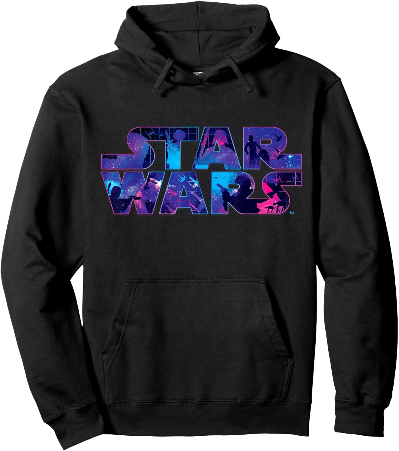Star Wars Logo Retro 90s Galaxy Hoodie - Hoodie | Black