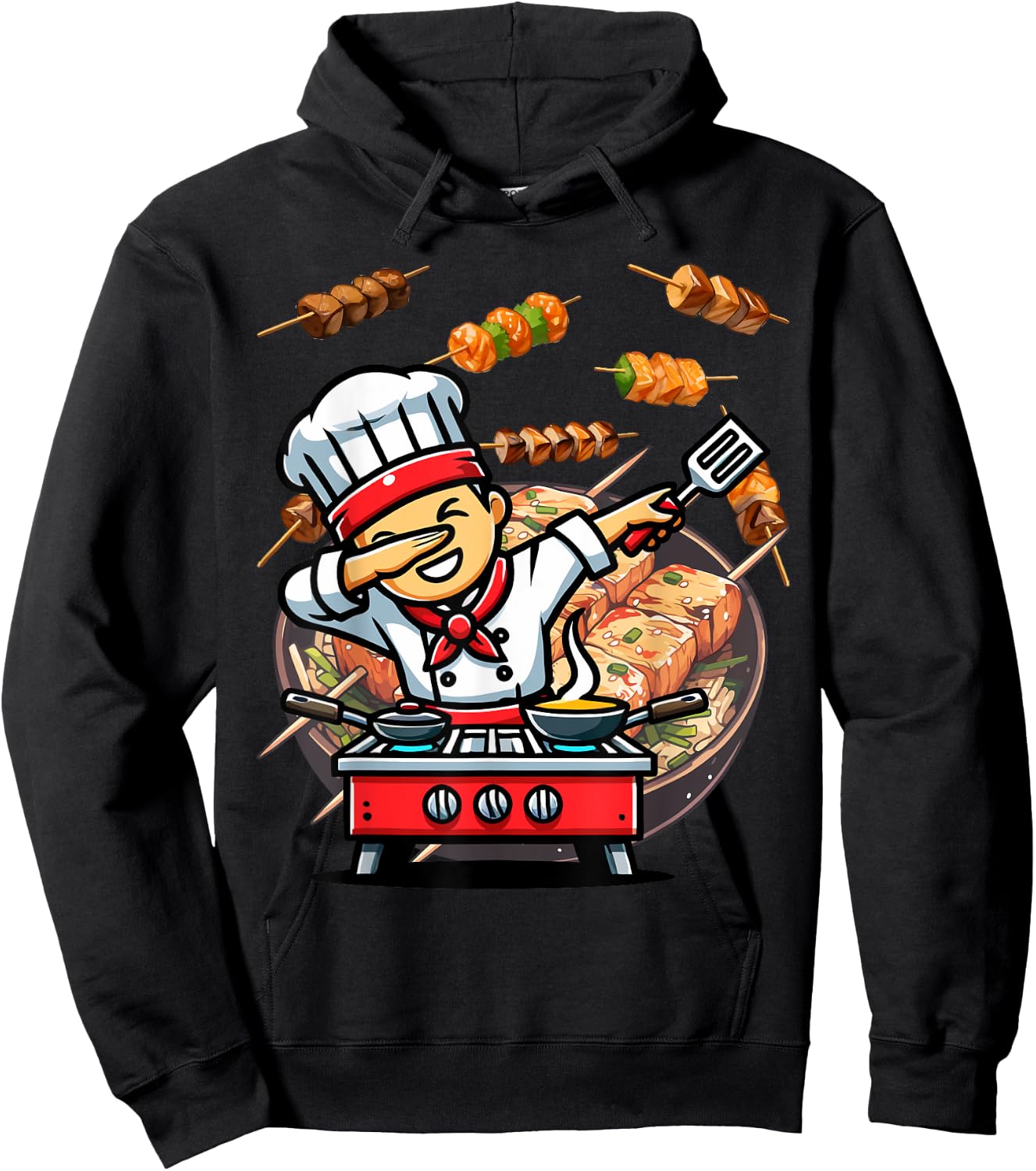 Dabbing Hibachi Chef Funny Hoodie - Hoodie | Black