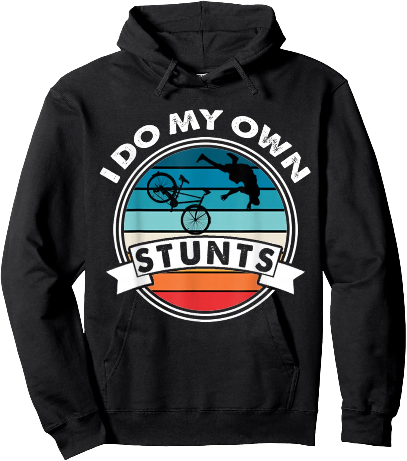 I Do My Own Stunts Mountain Bike MTB Get Well Soon Gift Hoodie - Hoodie | Black