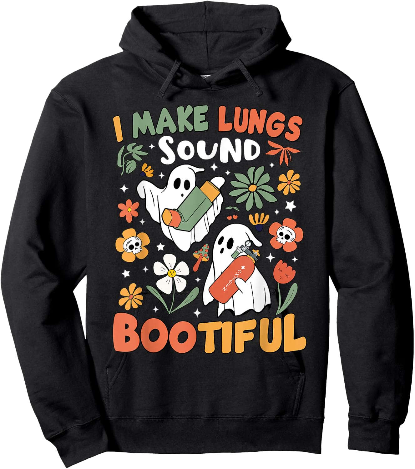 I Make Lungs Sound Bootiful Respiratory Therapist Halloween Hoodie - Hoodie | Black