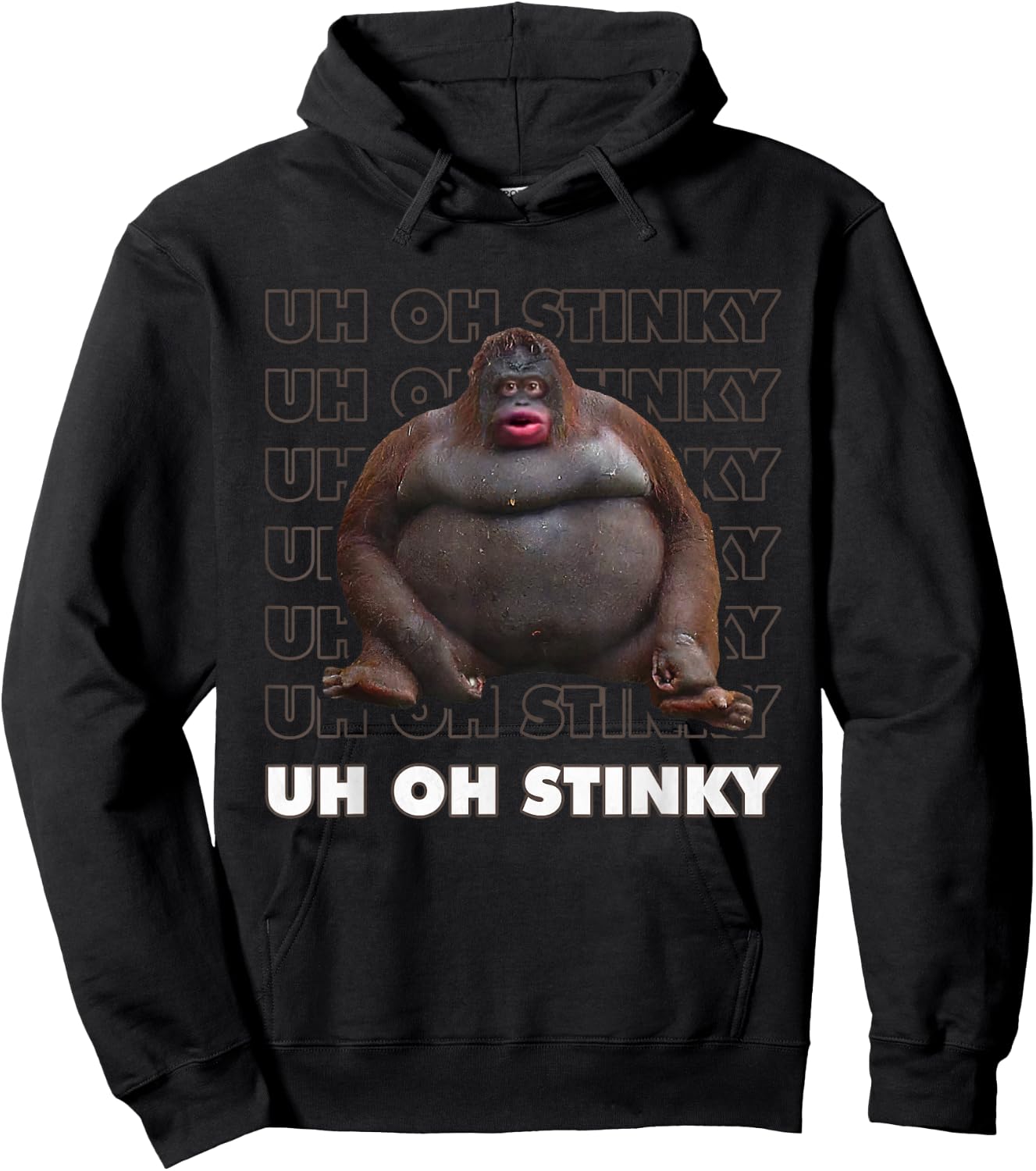 Uh Oh Stinky Poop Meme Funny Monkey Hoodie - Hoodie | Black