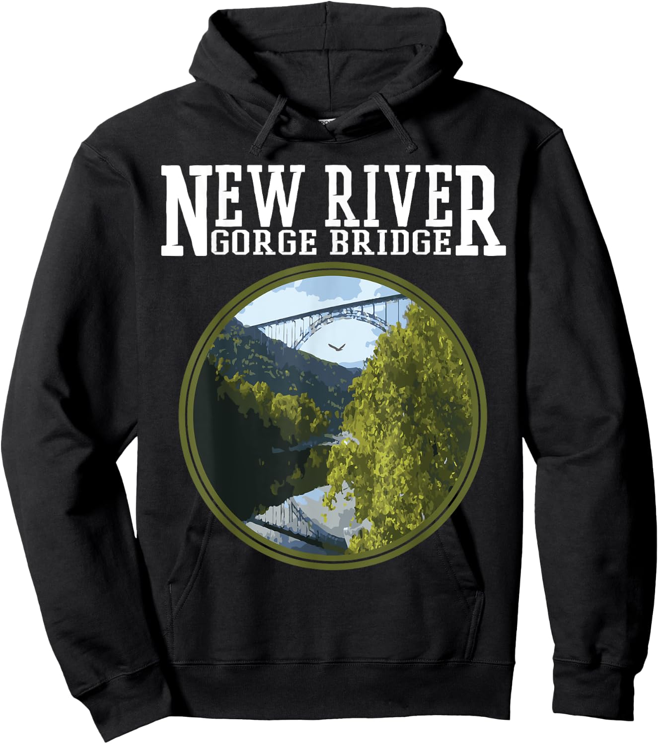 New River Gorge bridge West Virginia Hoodie - Hoodie | Black