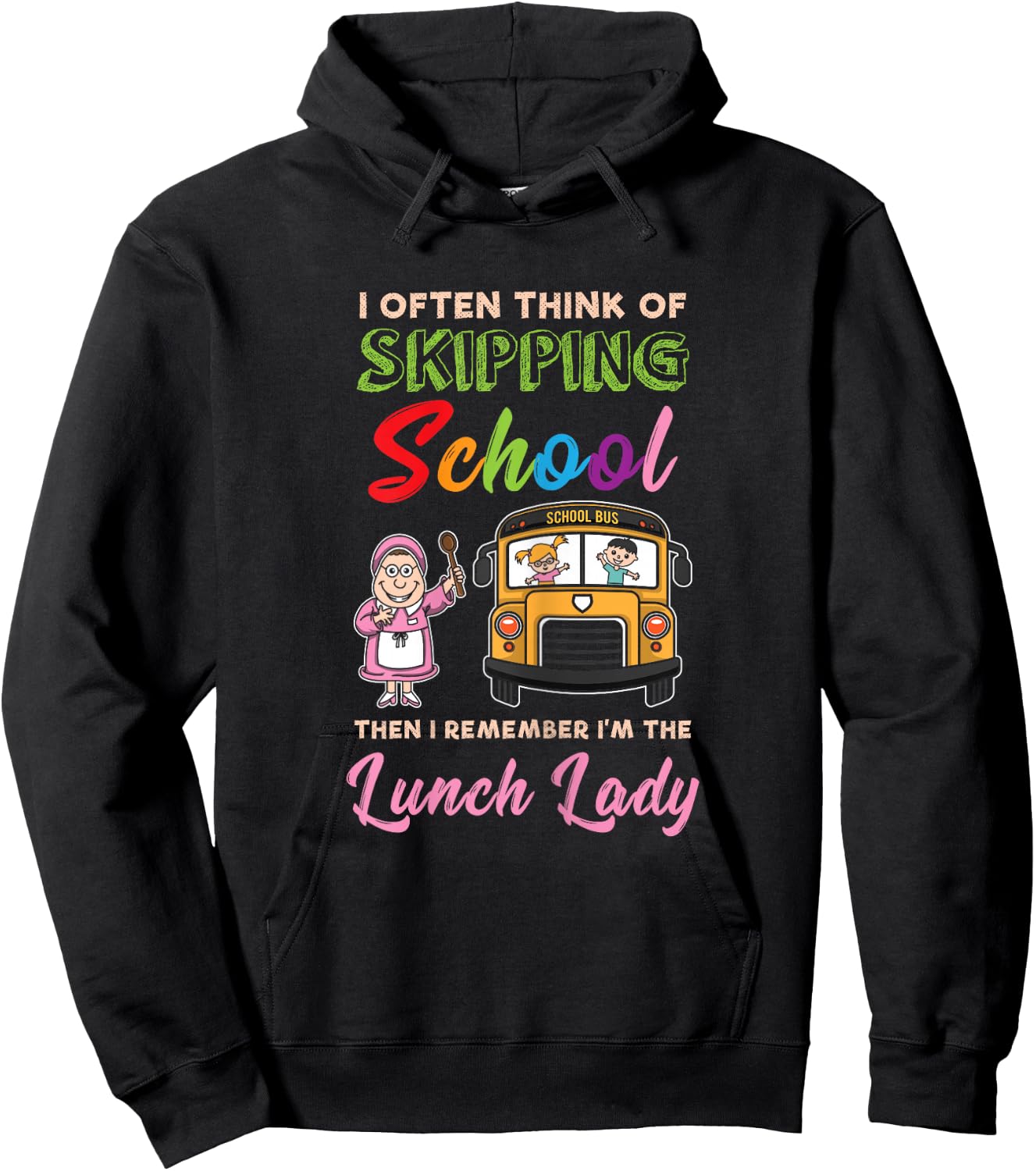 Funny School Lunch Lady Cafeteria - Cute Lunch Lady Hoodie - Hoodie | Black