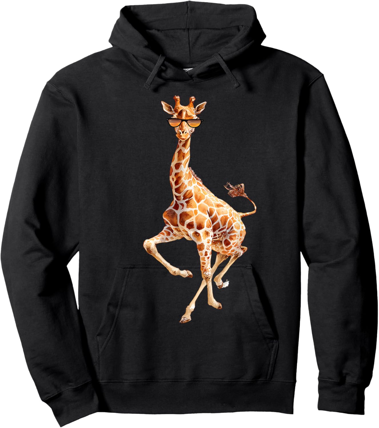 Giraffe Sunglasses Funny Giraffe Lover Safari Animal Animal Hoodie - Hoodie | Black