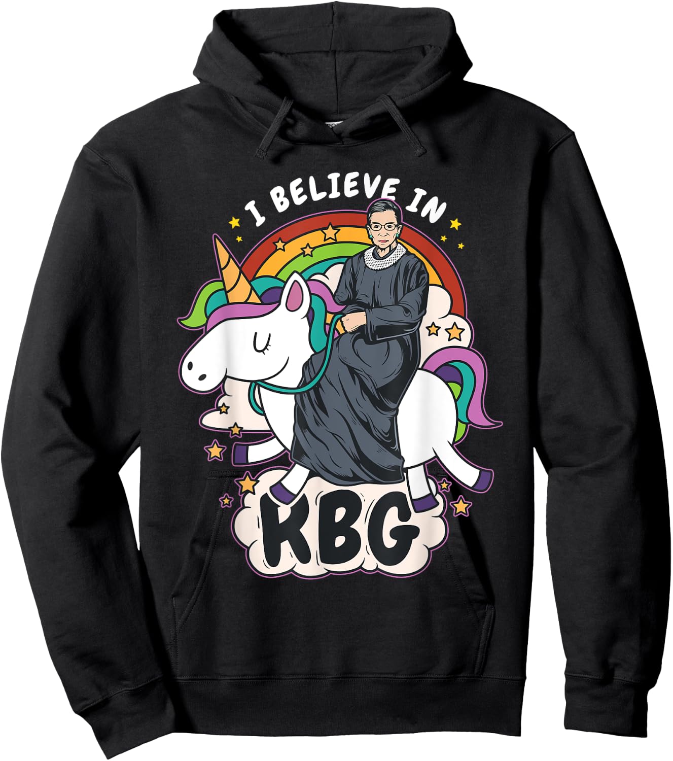 I Believe In RBG Unicorn Feminist Hoodie - Hoodie | Black