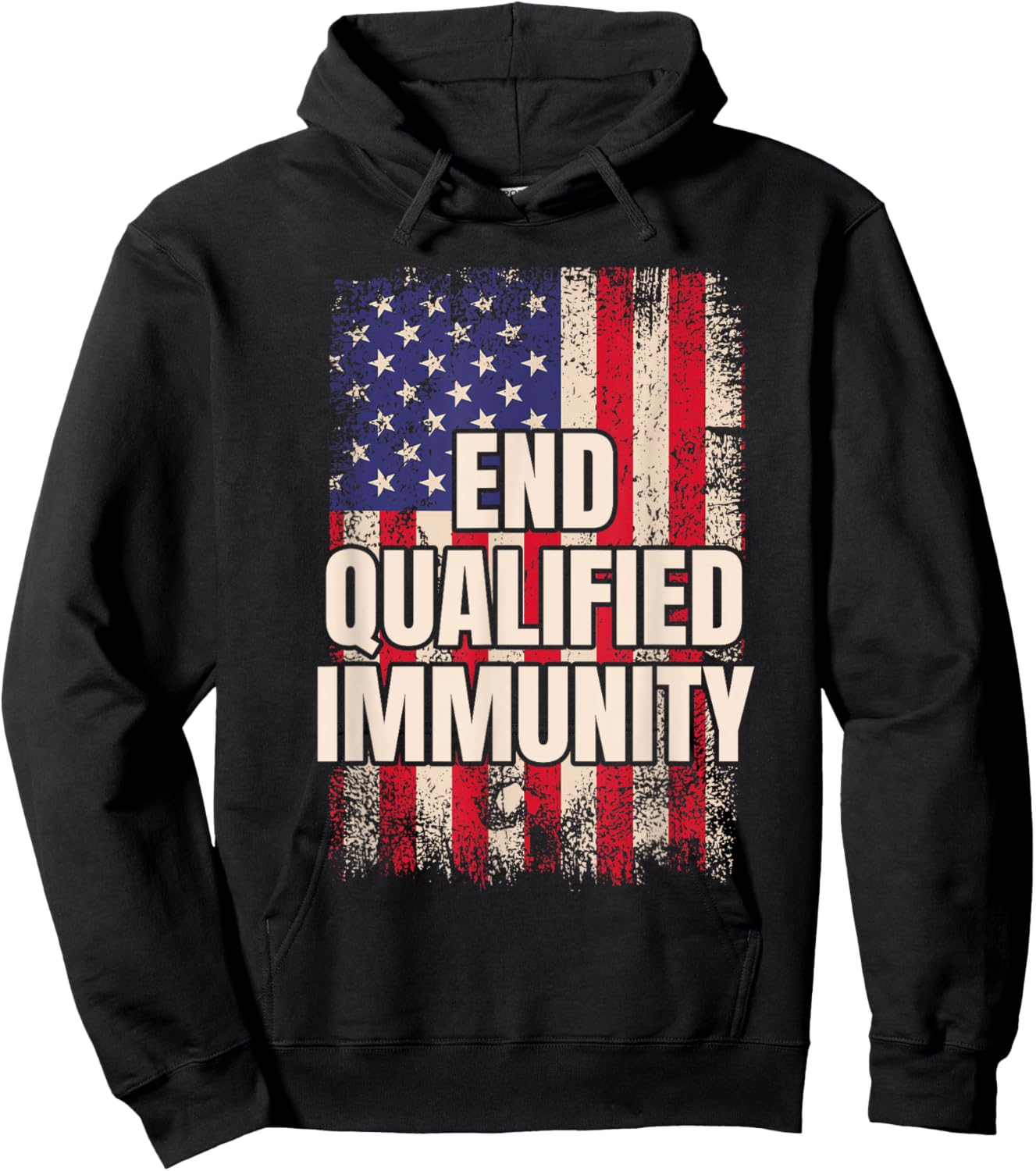 End Qualified Immunity Justice Reform Activist American Flag Hoodie - Hoodie | Black