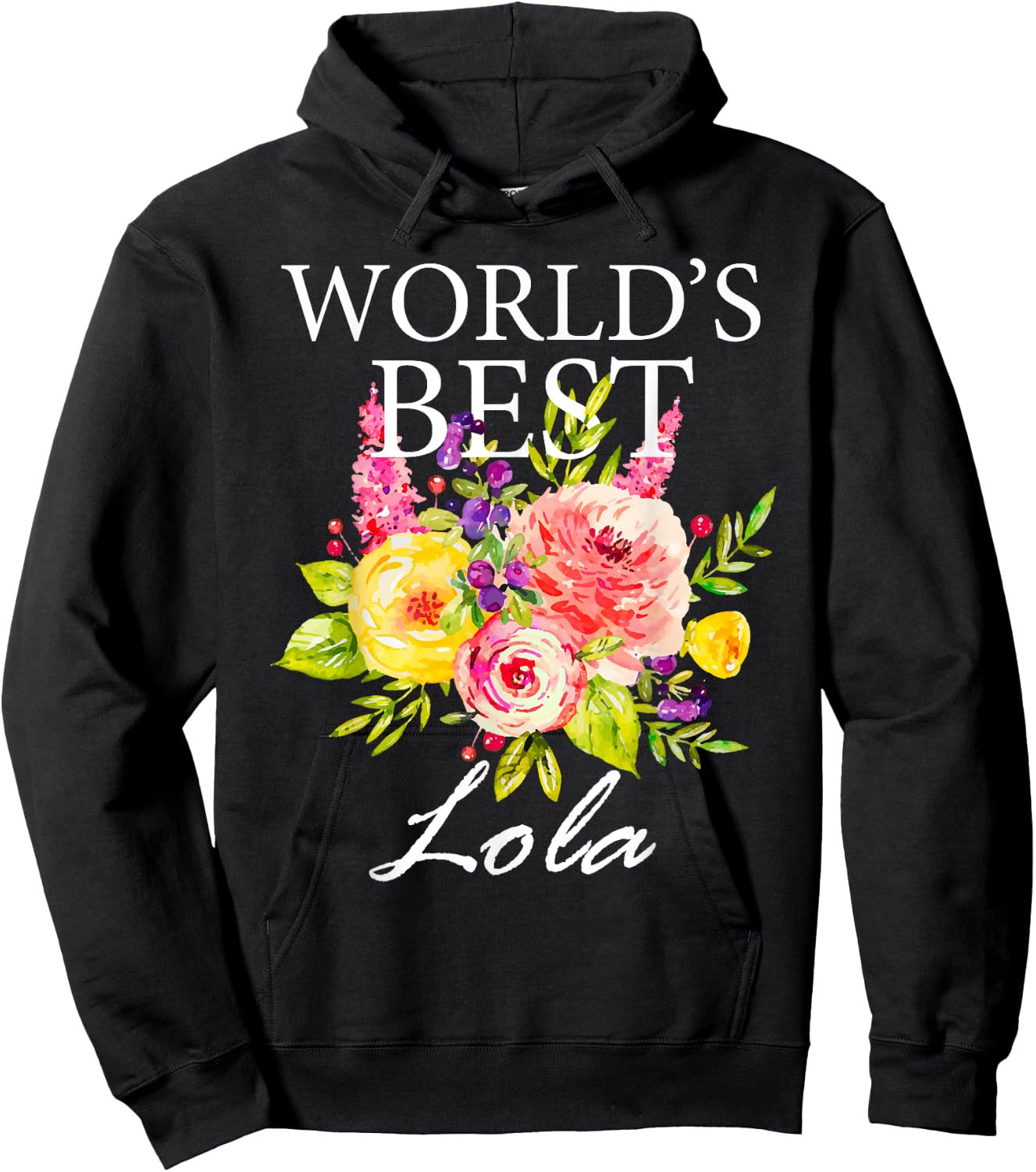 World's Best Lola Filipino Grandma Mother's Day Flower Hoodie - Hoodie | Black