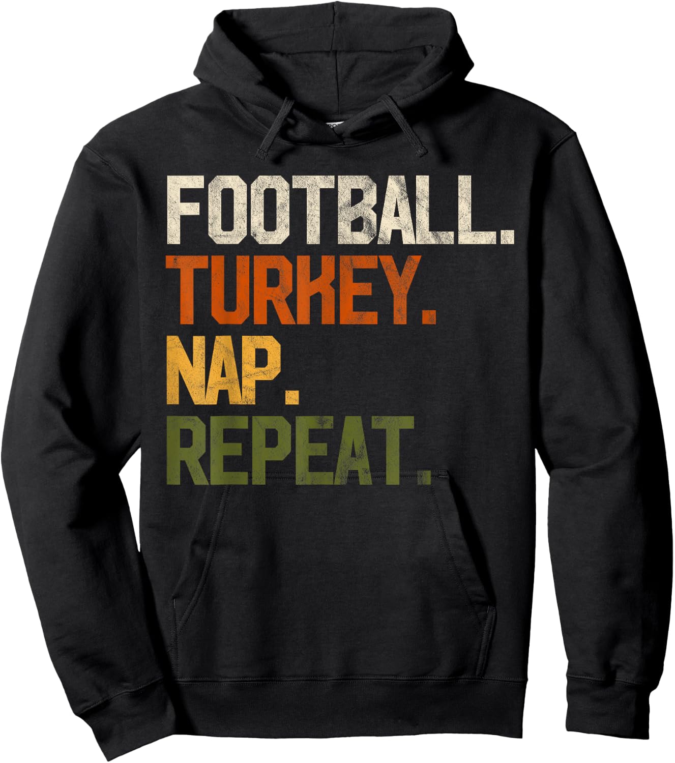 Football Turkey Nap Repeat Thanksgiving Gift Costume Leg Day Hoodie - Hoodie | Black