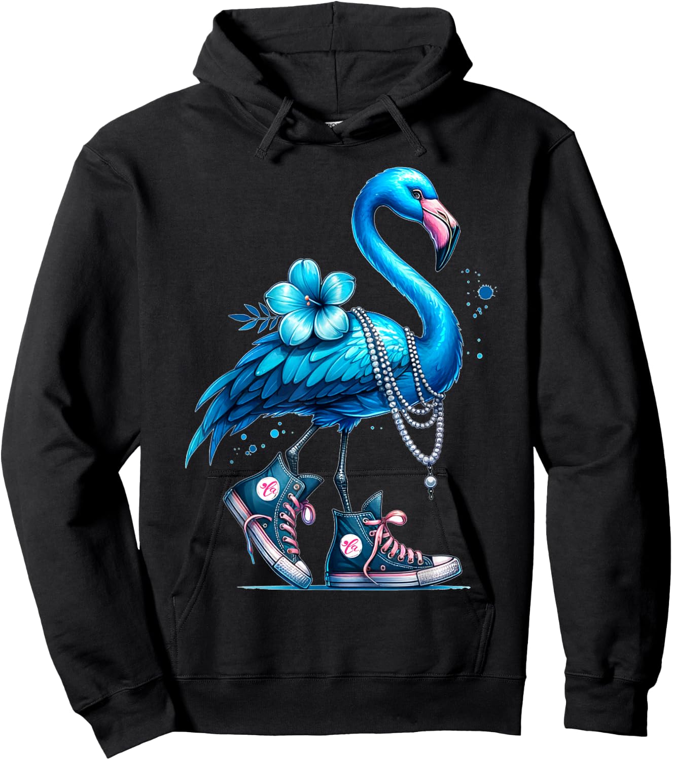 Flamingo Chucks And Pearls Comma La Kamala 2024 Hoodie - Hoodie | Black
