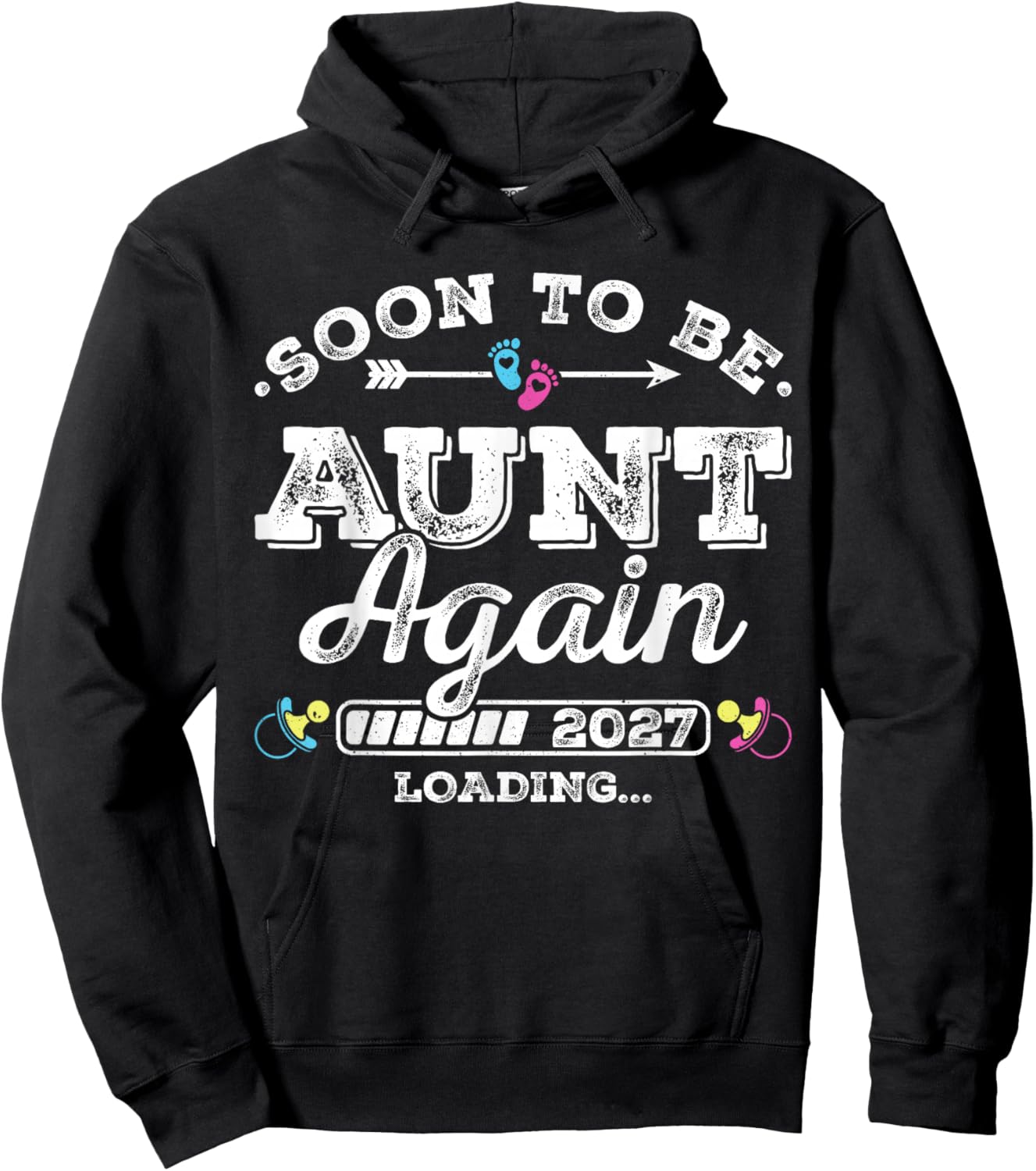 Soon to Be Aunt Again 2027 Loading Pregnancy Announcement Hoodie - Hoodie | Black