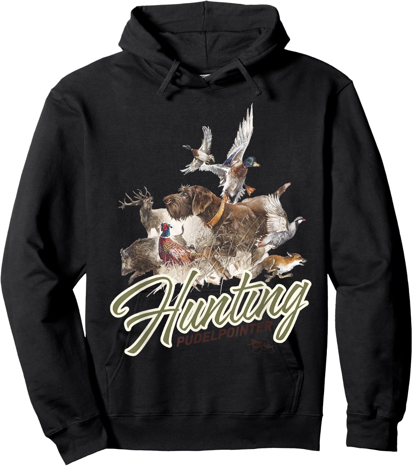Pudelpointer Hunting Dog Men Women Girls Kids Hoodie - Hoodie | Black