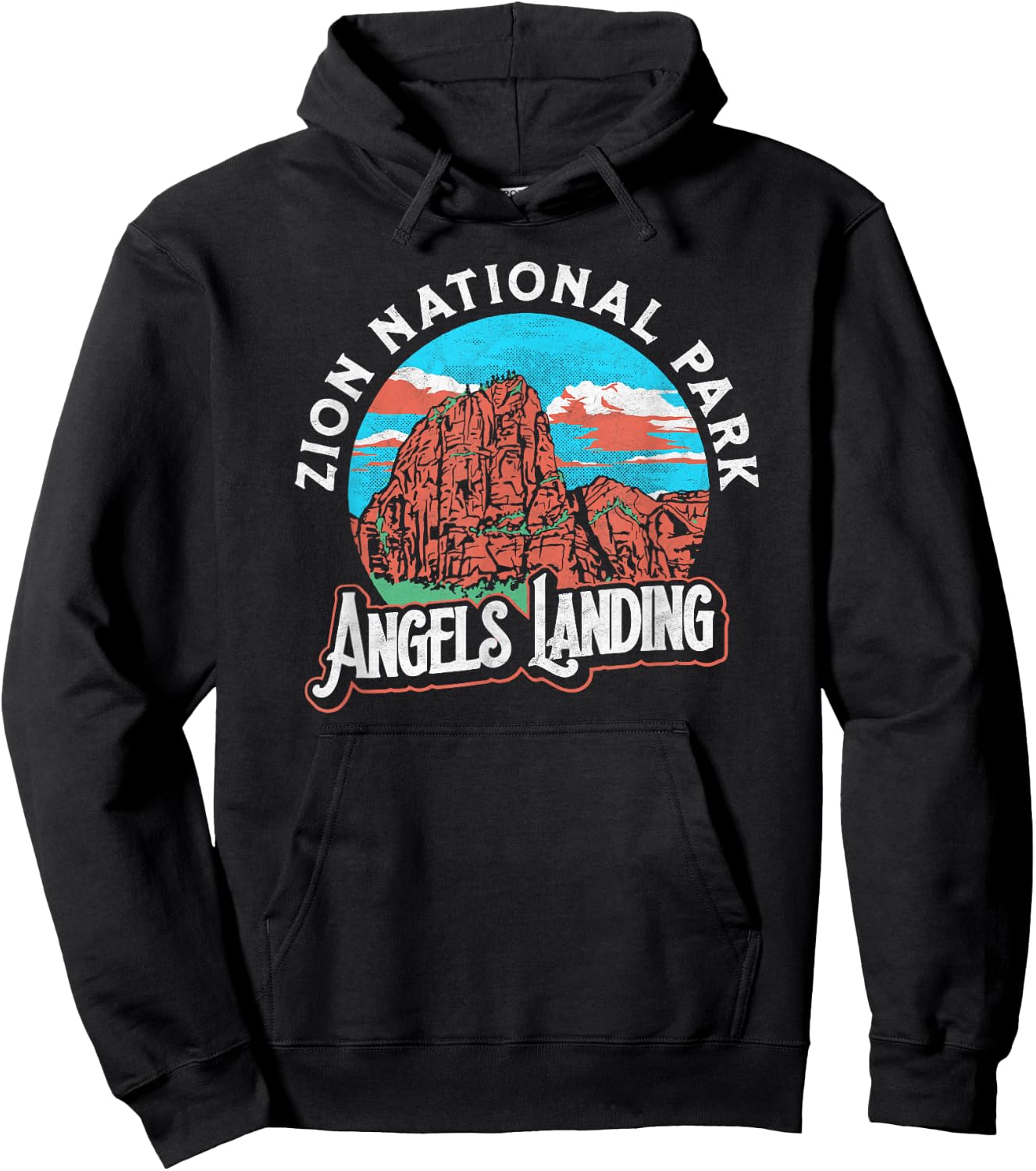 Angels Landing Zion National Park Vintage Graphic Shirt Hoodie - Hoodie | Black