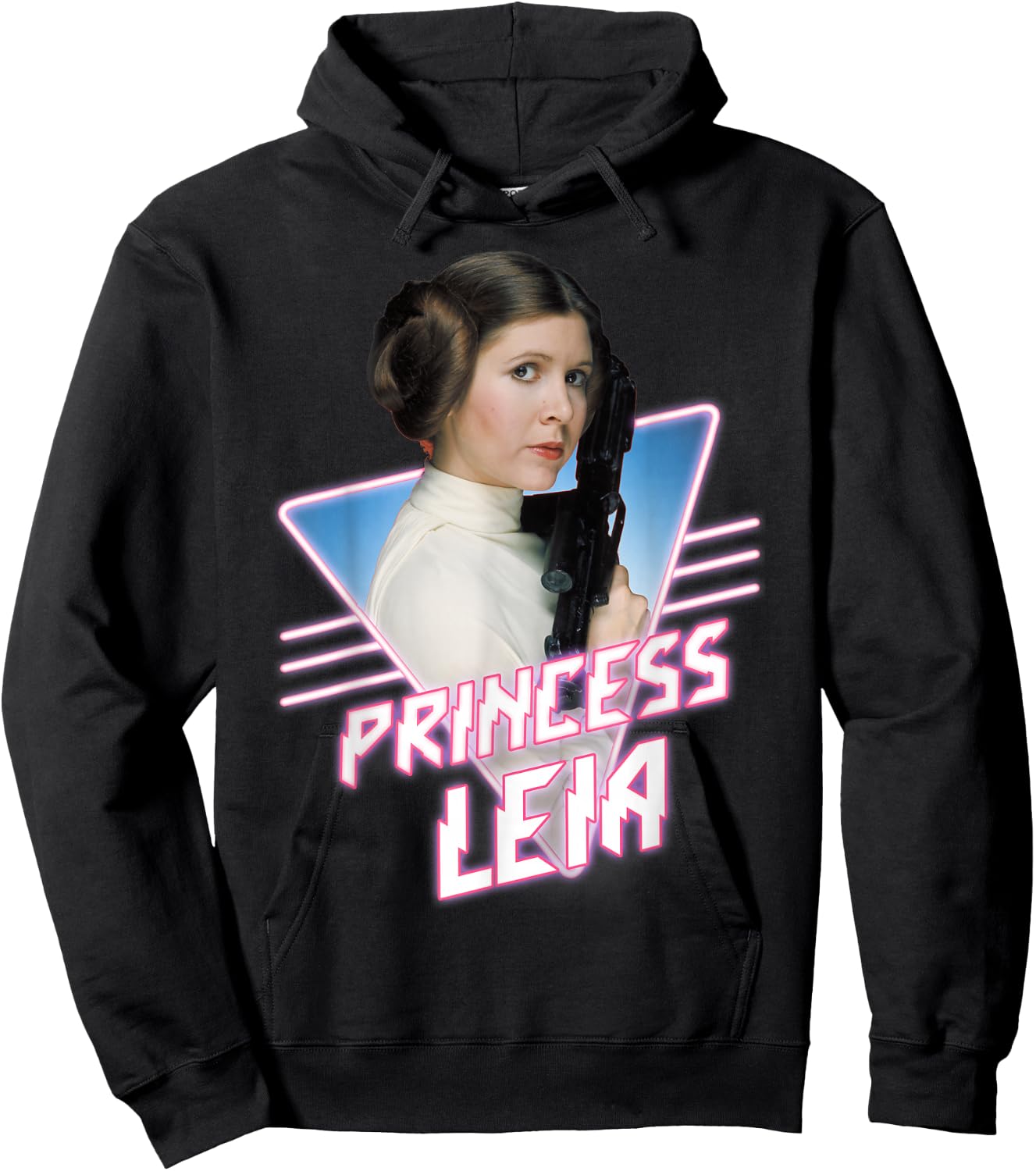 Star Wars Princess Leia Retro 80s Grid Badge Graphic Hoodie - Hoodie | Black