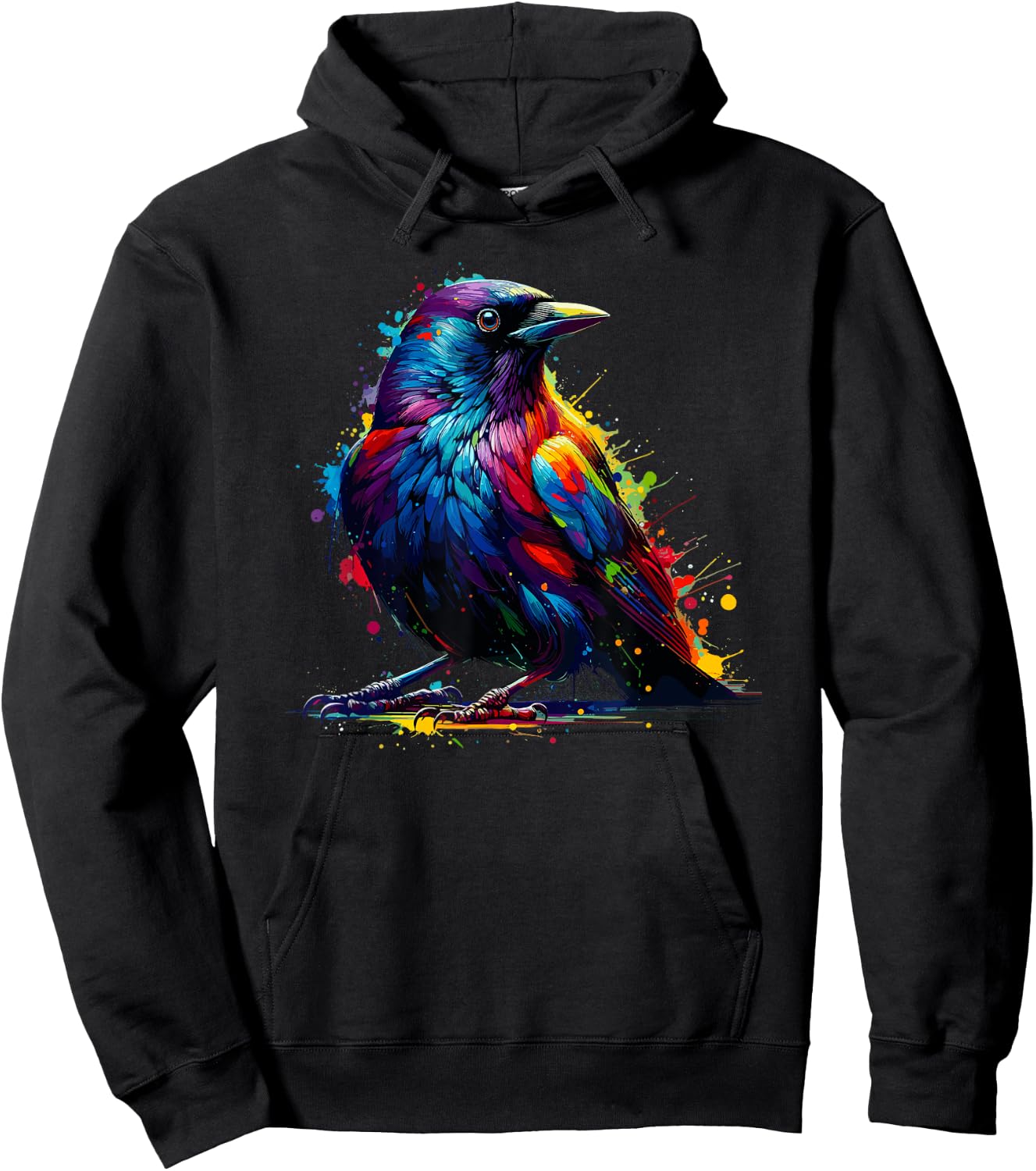 Splash Art Common Blackbird Birdwatcher Birdwatching Hoodie - Hoodie | Black