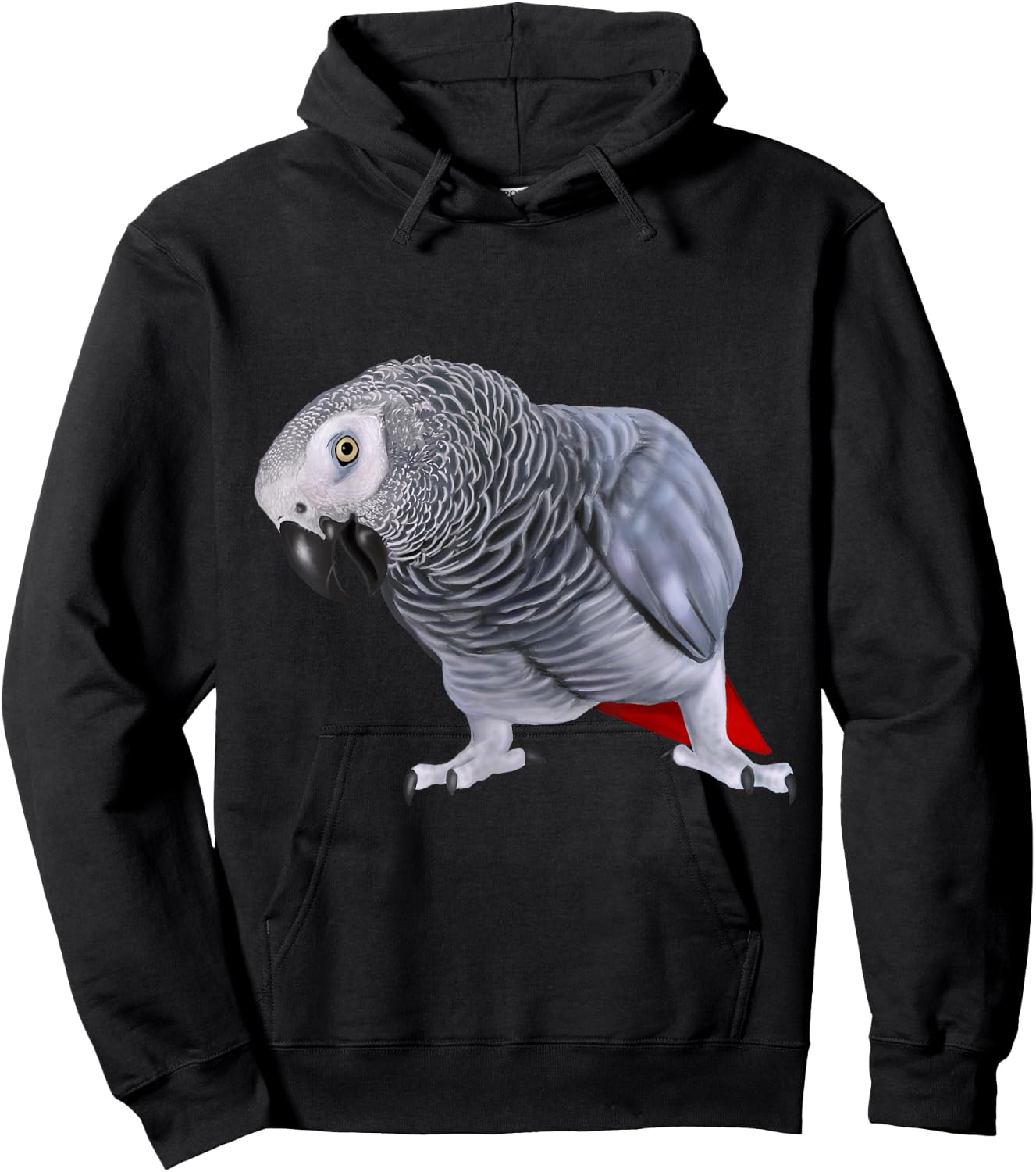 African Grey Parrot Bird Hoodie - Hoodie | Black