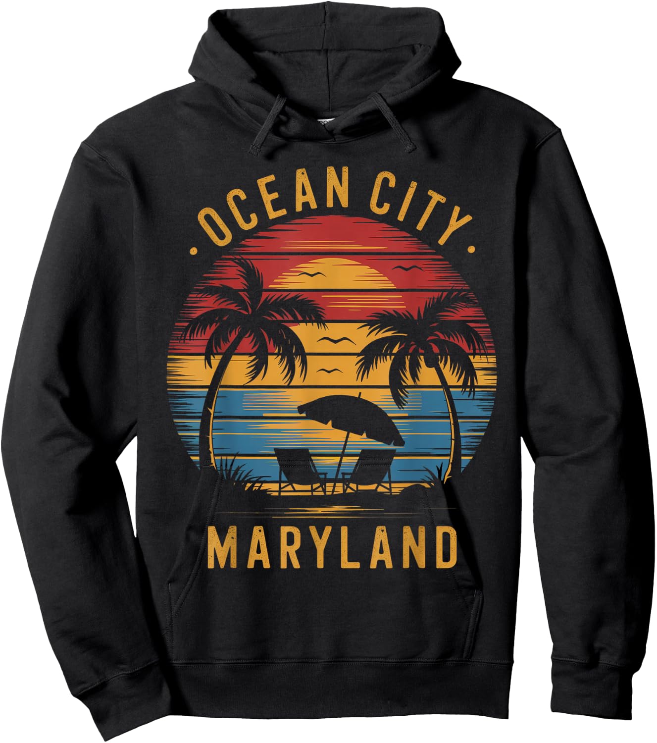 Ocean Beach City MD Maryland State Family Vacation Trip Hoodie - Hoodie | Black